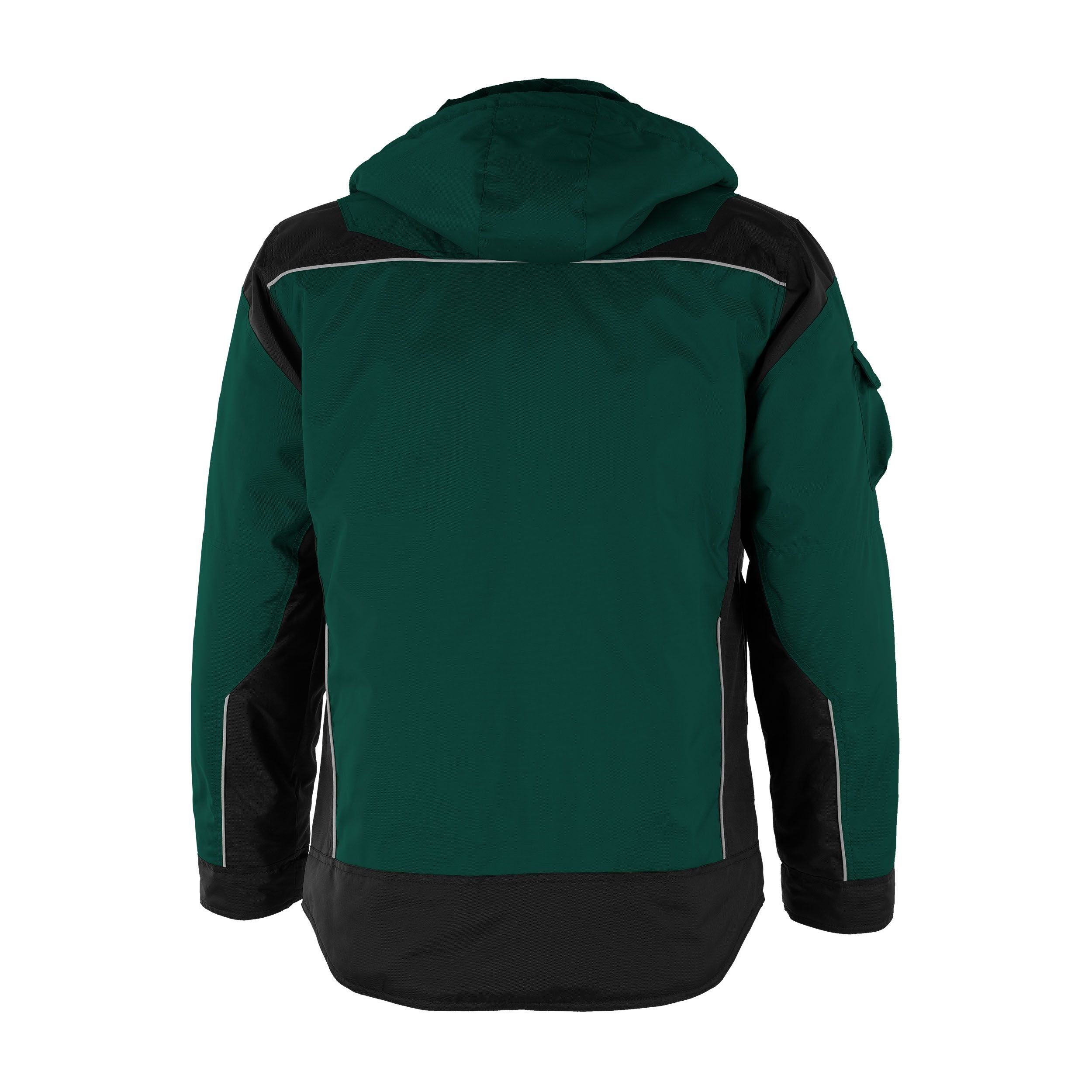 Qualitex Workwear Winterjacke wetterfeste PROfi Outdoorjacke - wärmende Arbeitsjacke mit 8 Taschen (1-St) abnehmbare Kapuze - Blickdicht - Strapazierfähig - Wärmend - Waschbar
