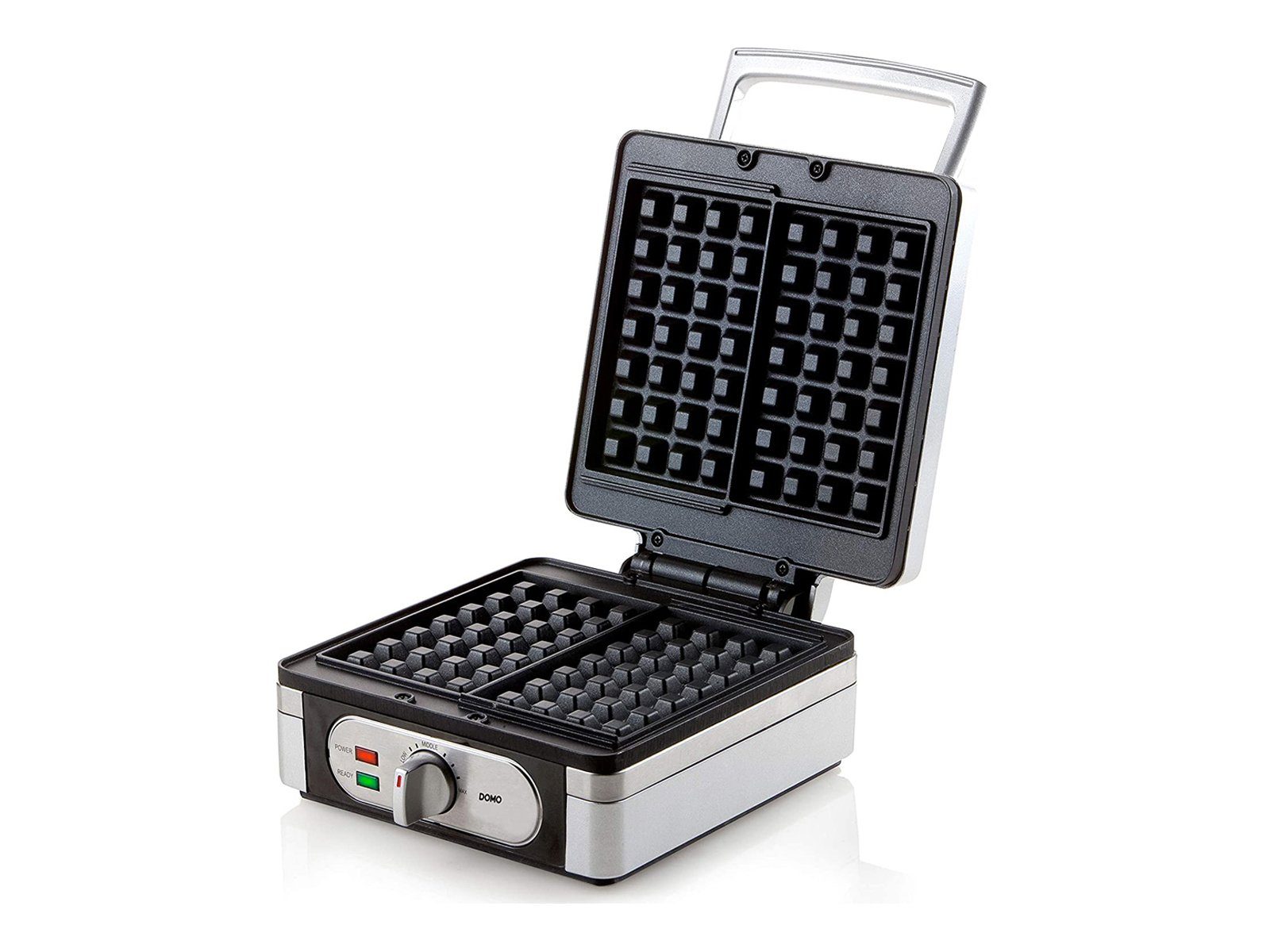 Domo Waffeleisen, 1400 W, für 2 Belgische & Brüsseler Waffeln Doppel Wafflemaker mit Waffelgabel