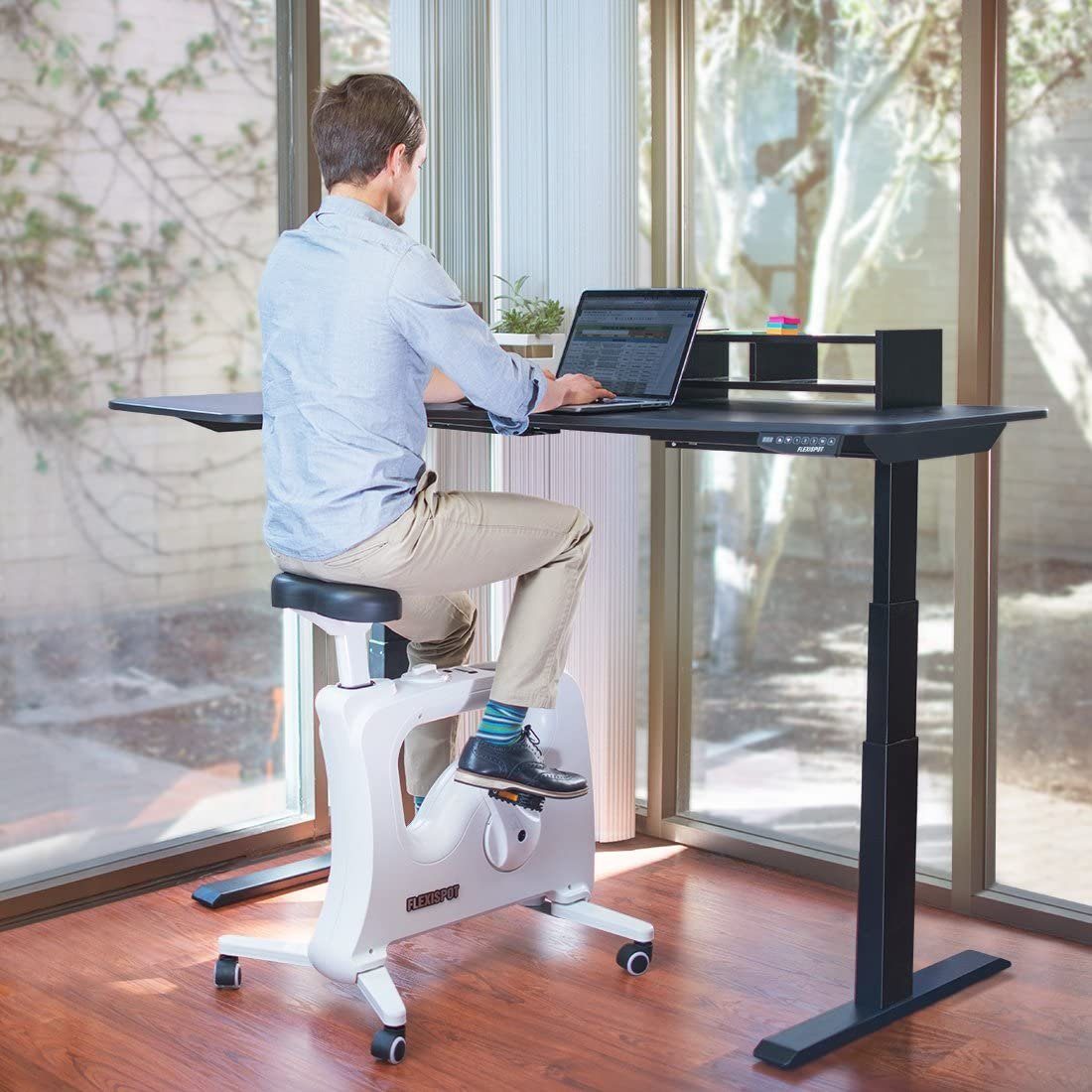 stationary bike work station