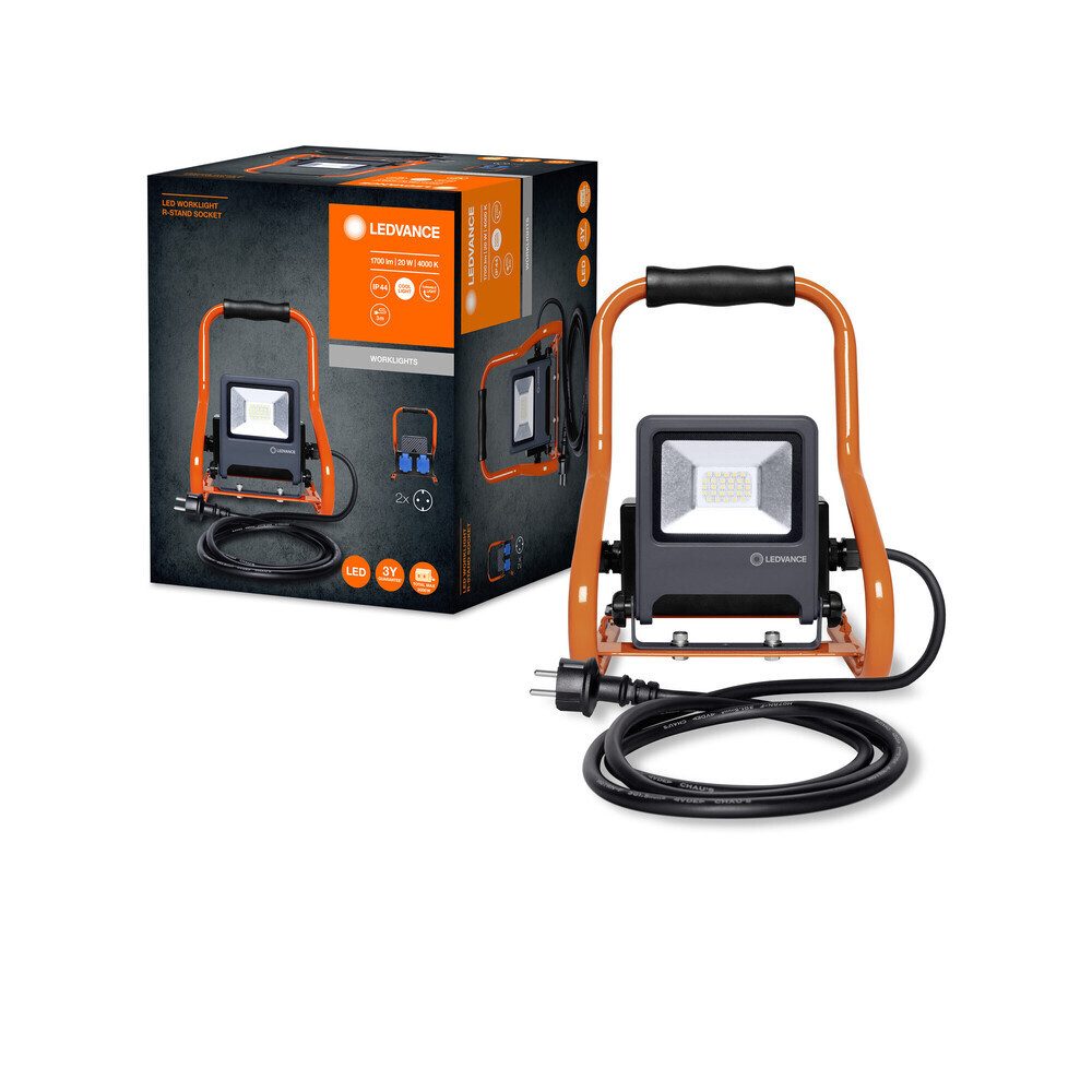 Ledvance Baustrahler 3000W, neutralweiß, 1700lm, wassergeschützt, IP44, wassergeschützt, neutralweiß