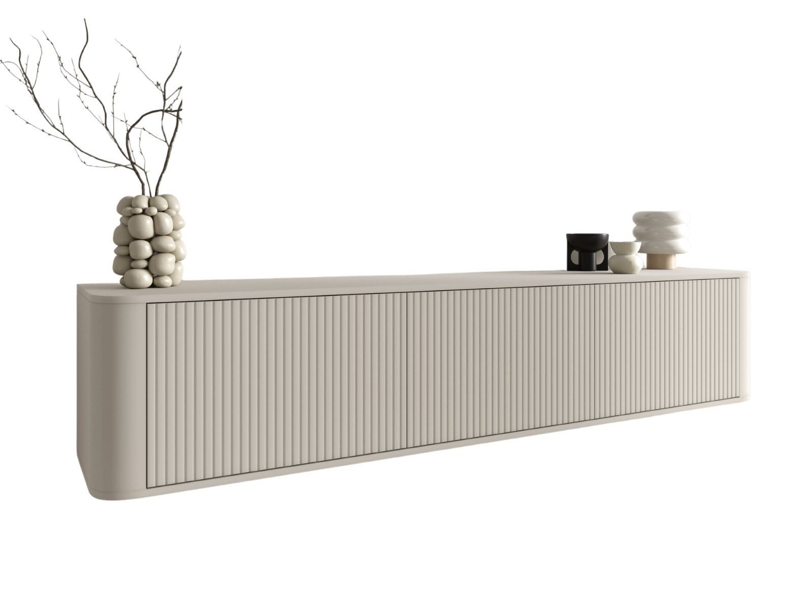 Compleo TV-Schrank modern und Japandi Design, Lowboard 200 cm breit MADE IN EU, TOPSELLER