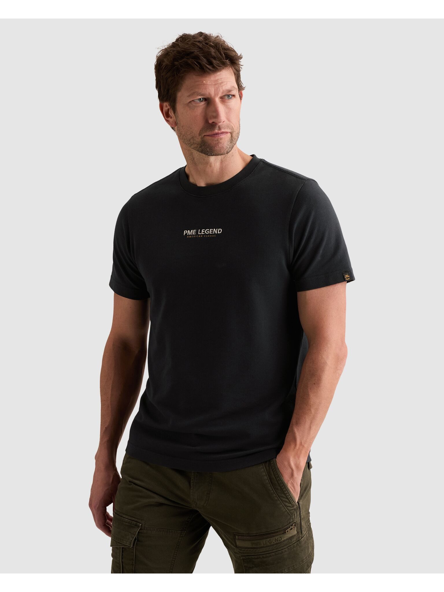 PME LEGEND T-Shirt Jersey-Material mit Waffel- Struktur