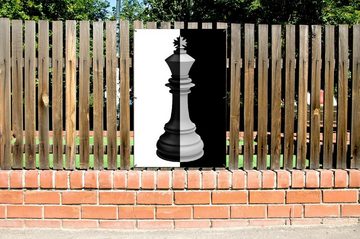 Wallario Sichtschutzzaunmatten Schachfigur schwarz-weiß