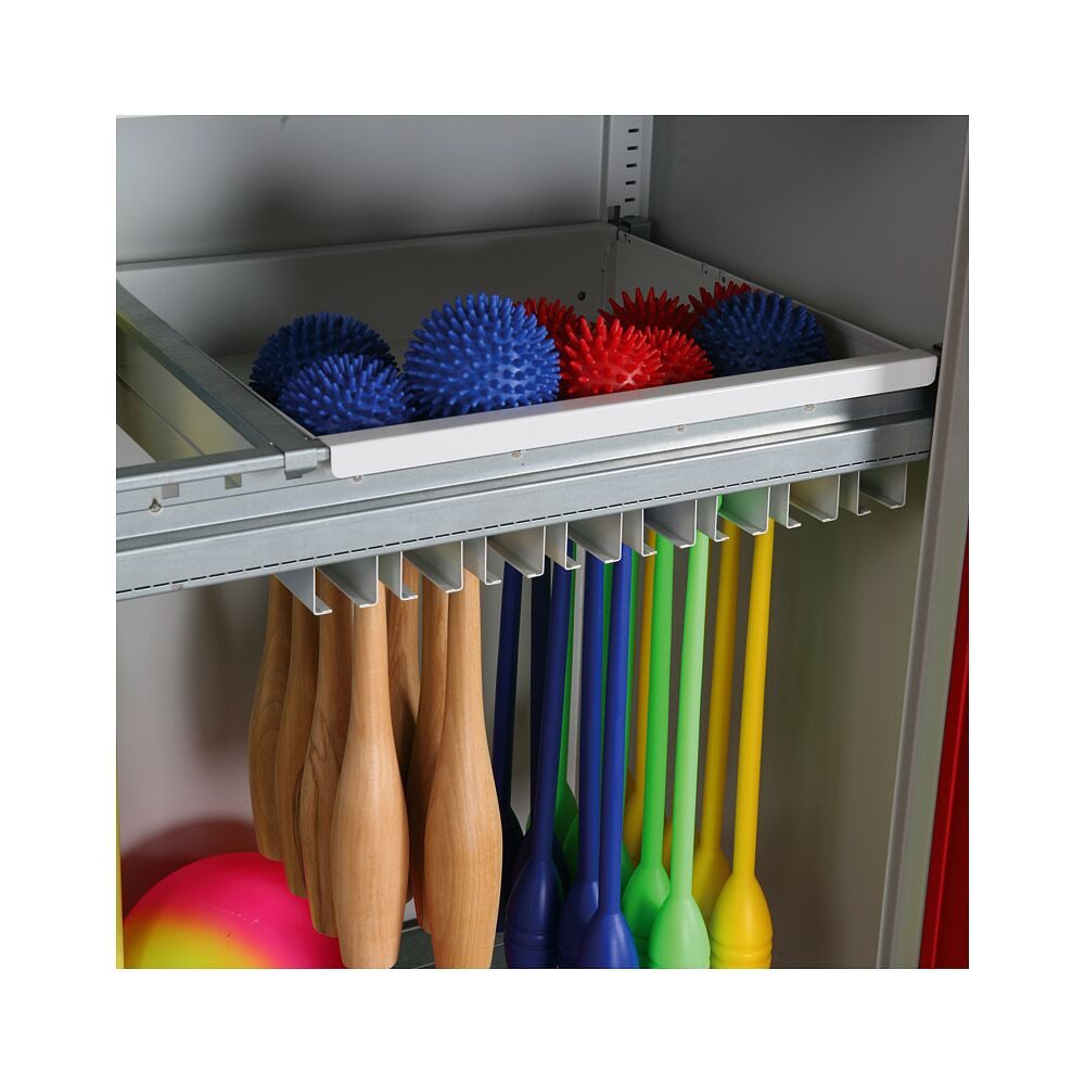 C+P Geräteschrank Ablageschale für Modul-Sportgeräteschrank, mit Keulenhalterung Individuell positionierbar