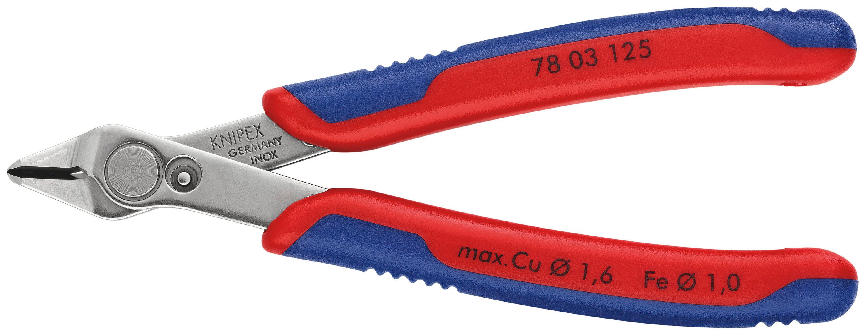 Knipex Seitenschneider 78 03 125 Electronic Super Knips®, 1-tlg., mit Mehrkomponenten-Hüllen 125 mm