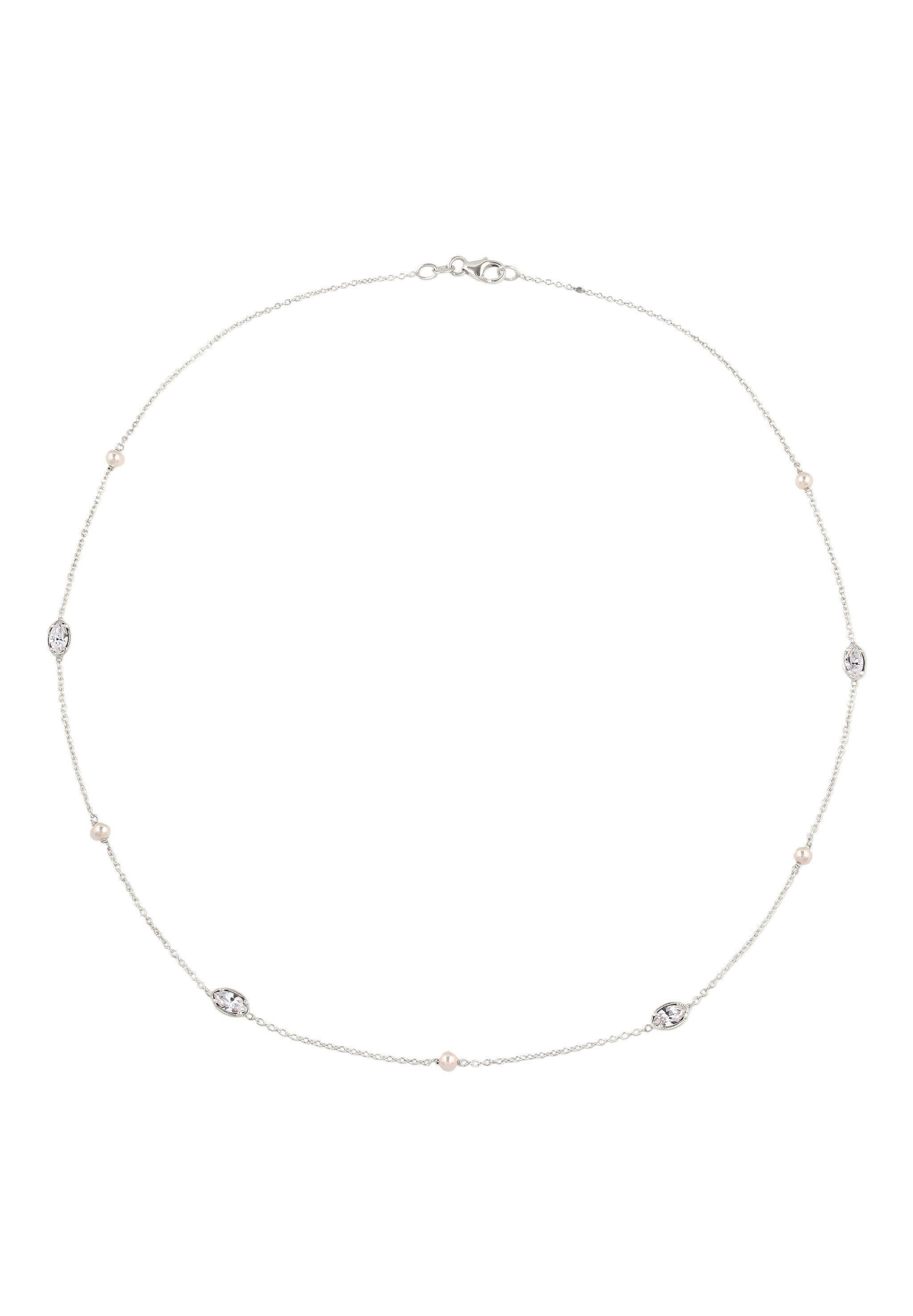 Elli Perlenkette Perlen Kristalle von Swarovski® Weiß 925 Sterling Silber