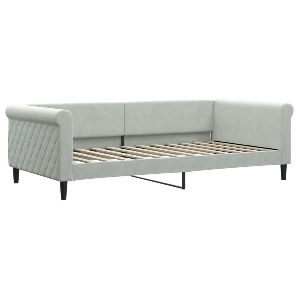 vidaXL Bett Tagesbett Hellgrau 100x200 cm Samt