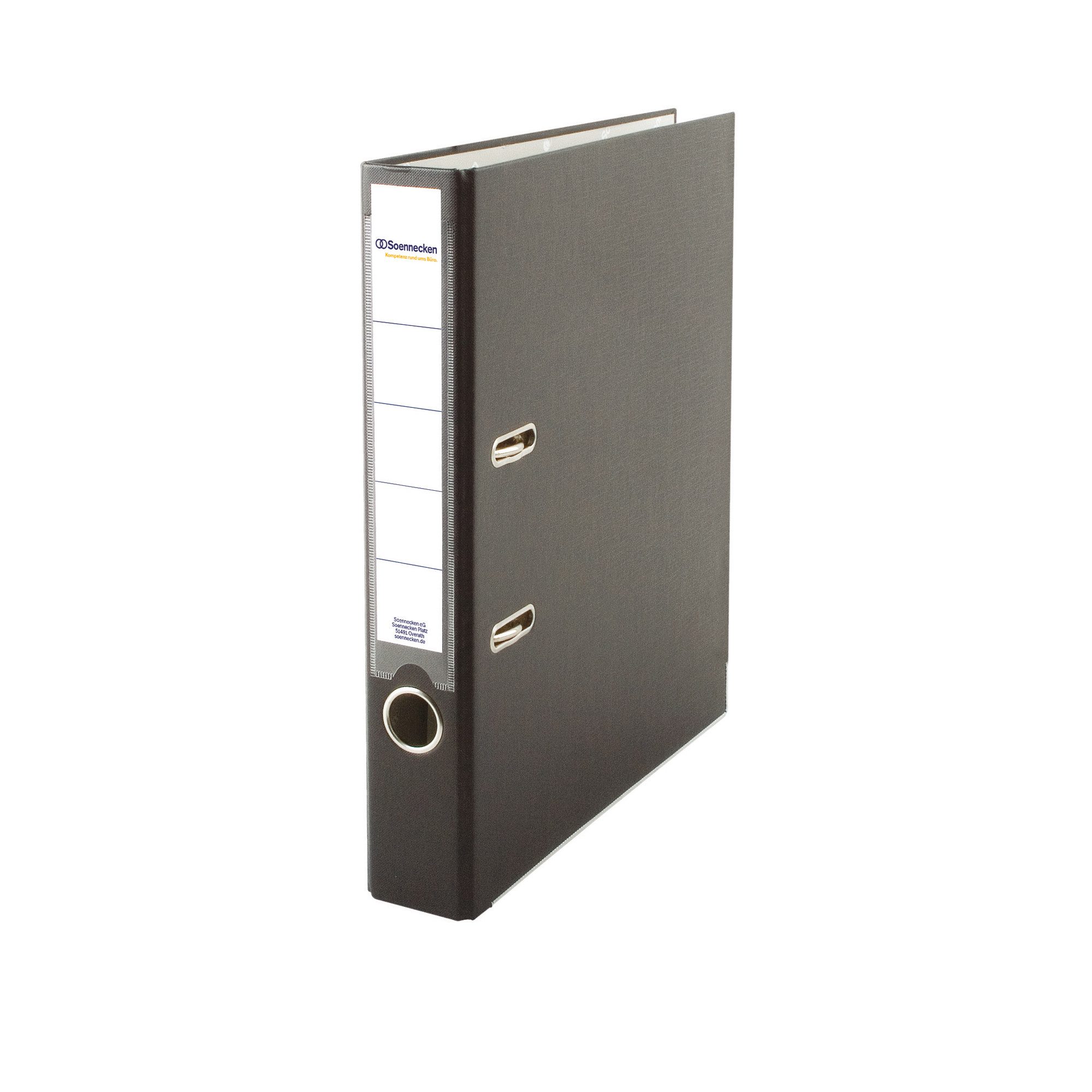 Soennecken Aktenordner Ordner 3346 DIN A4 50mm PP schwarz (25 Stück)