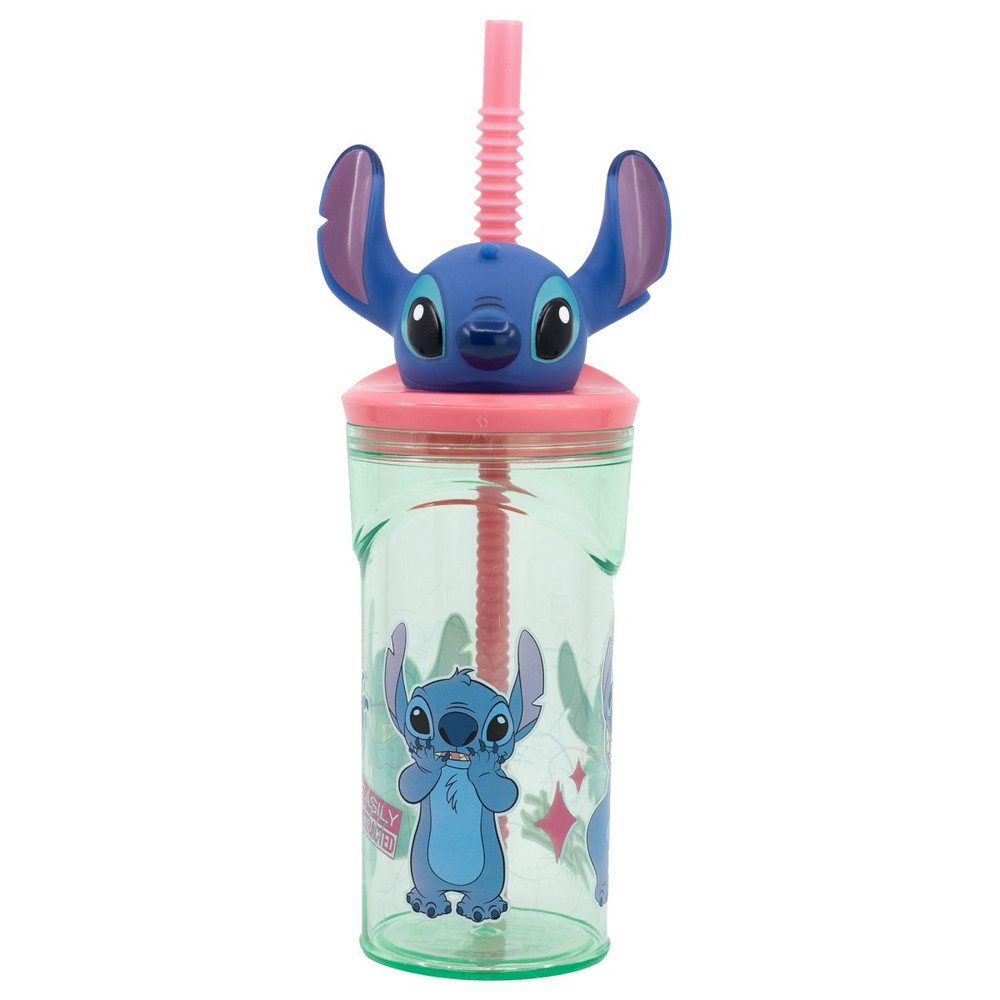p:os Kinderbecher Disney Stitch - Trinkbecher mit 3D-Figur - ca. 360 ml, Polyethylen