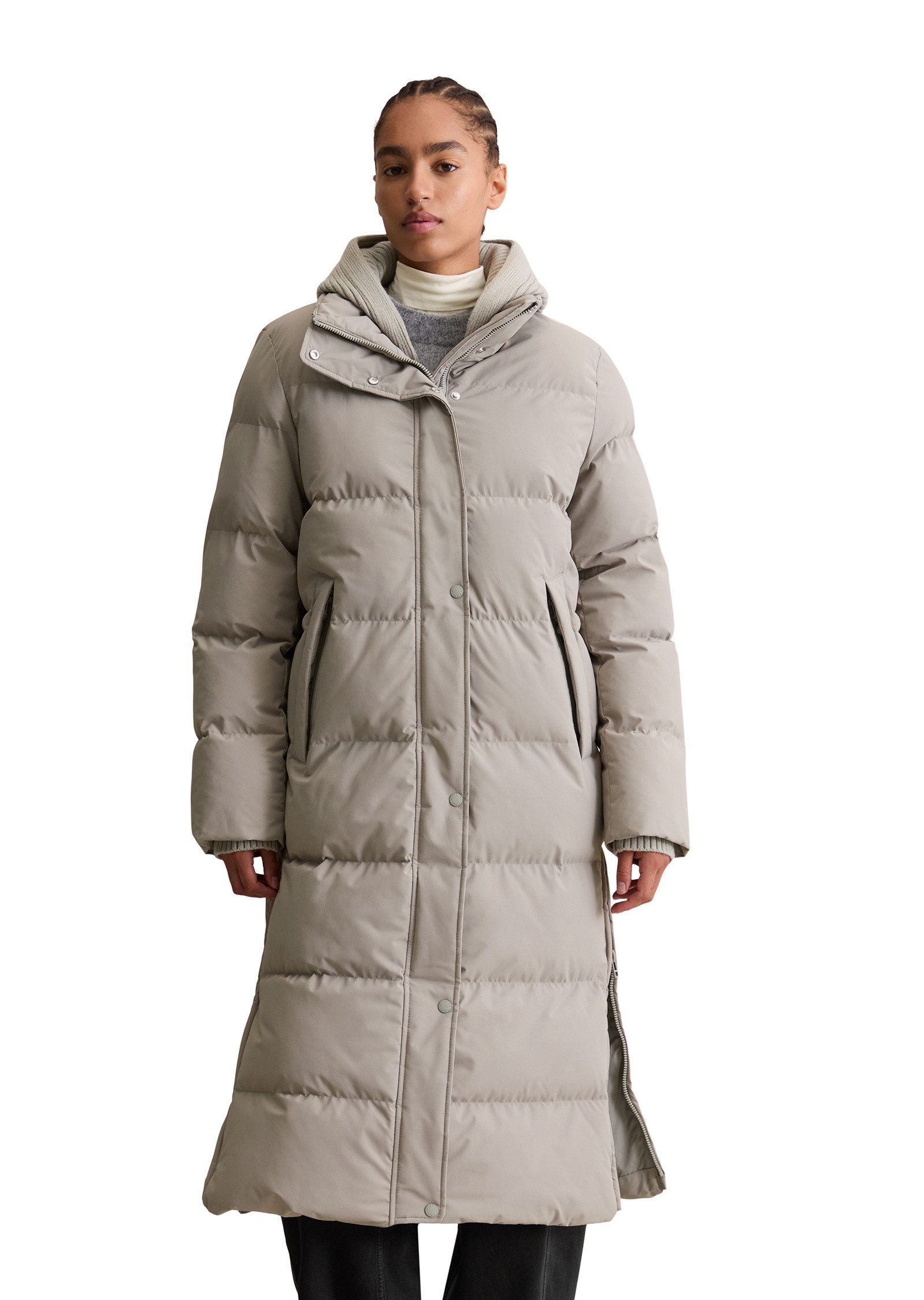 Marc O'Polo DENIM Steppmantel mit abnehmbarer Strick-Kapuze