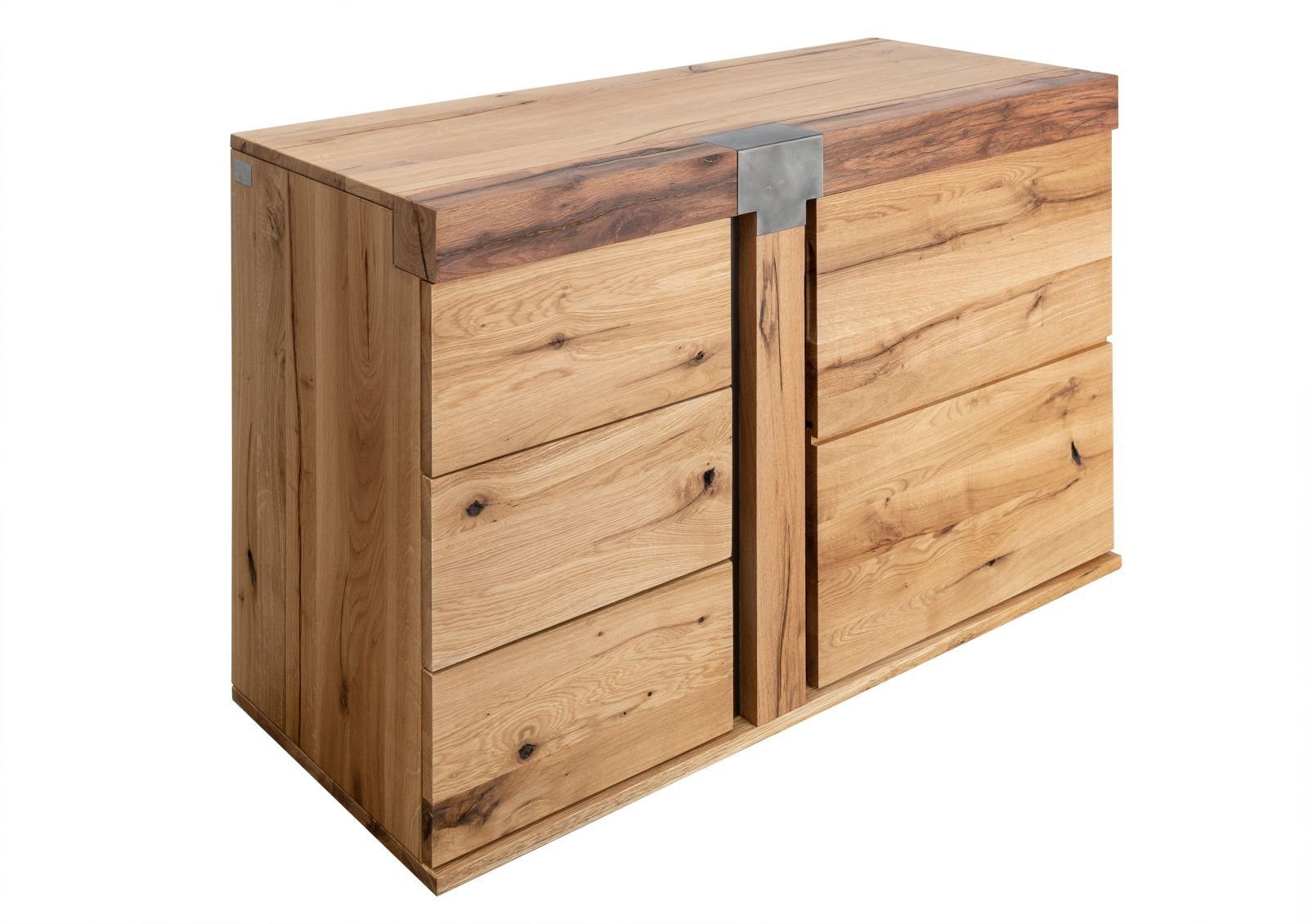 Massivmoebel24 Sideboard (Wildeiche / Zerreiche 115x45x75 natur NEW AMSTERDAM #09), Wildeiche / Zerreiche 115x45x75 natur NEW AMSTERDAM #09