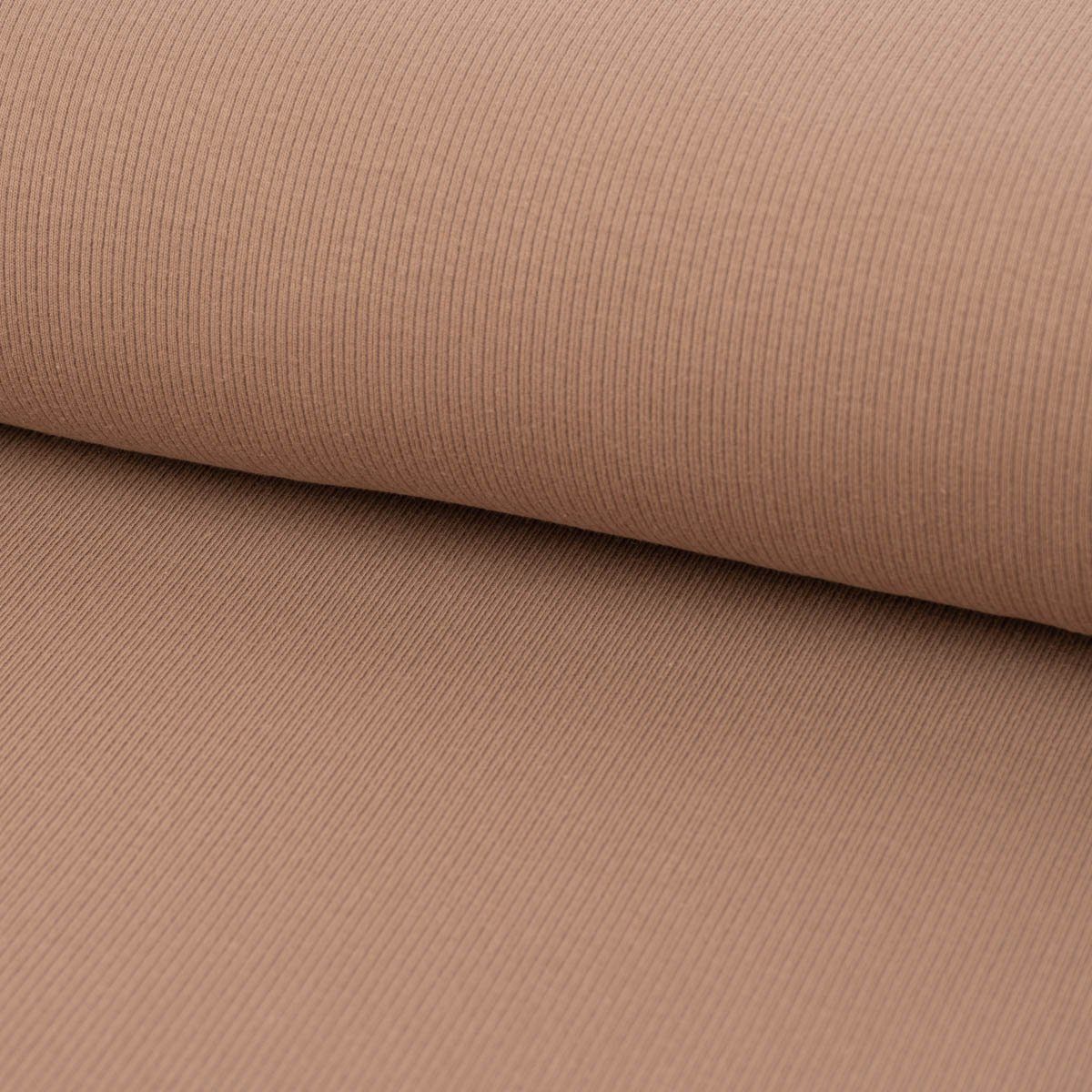 SCHÖNER LEBEN. Stoff Baumwolljersey Stoff Meterware Jerseystoff Rib Rippenstruktur 1,45m, allergikergeeignet