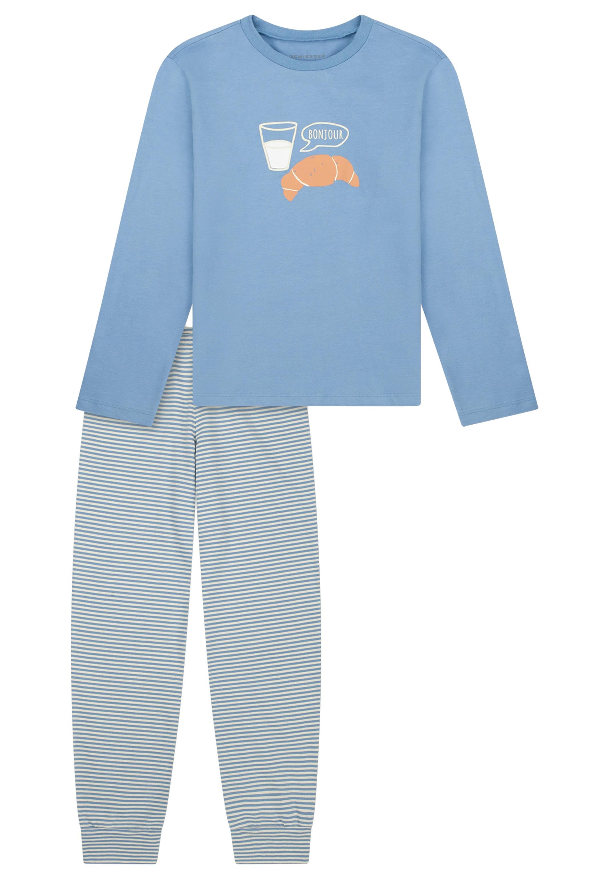 Schiesser Pyjama Comfort Cotton (Set, 2 tlg) Schlafanzug - Baumwolle - Atmungsaktiv