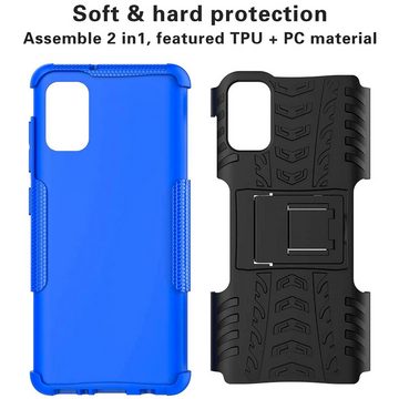 CoolGadget Handyhülle Blau als 2in1 Schutz Cover Set für das Samsung Galaxy A13 5G / A04s 6,5 Zoll, 2x Glas Display Schutz Folie + 1x Case Hülle für Galaxy A13 5G A04s