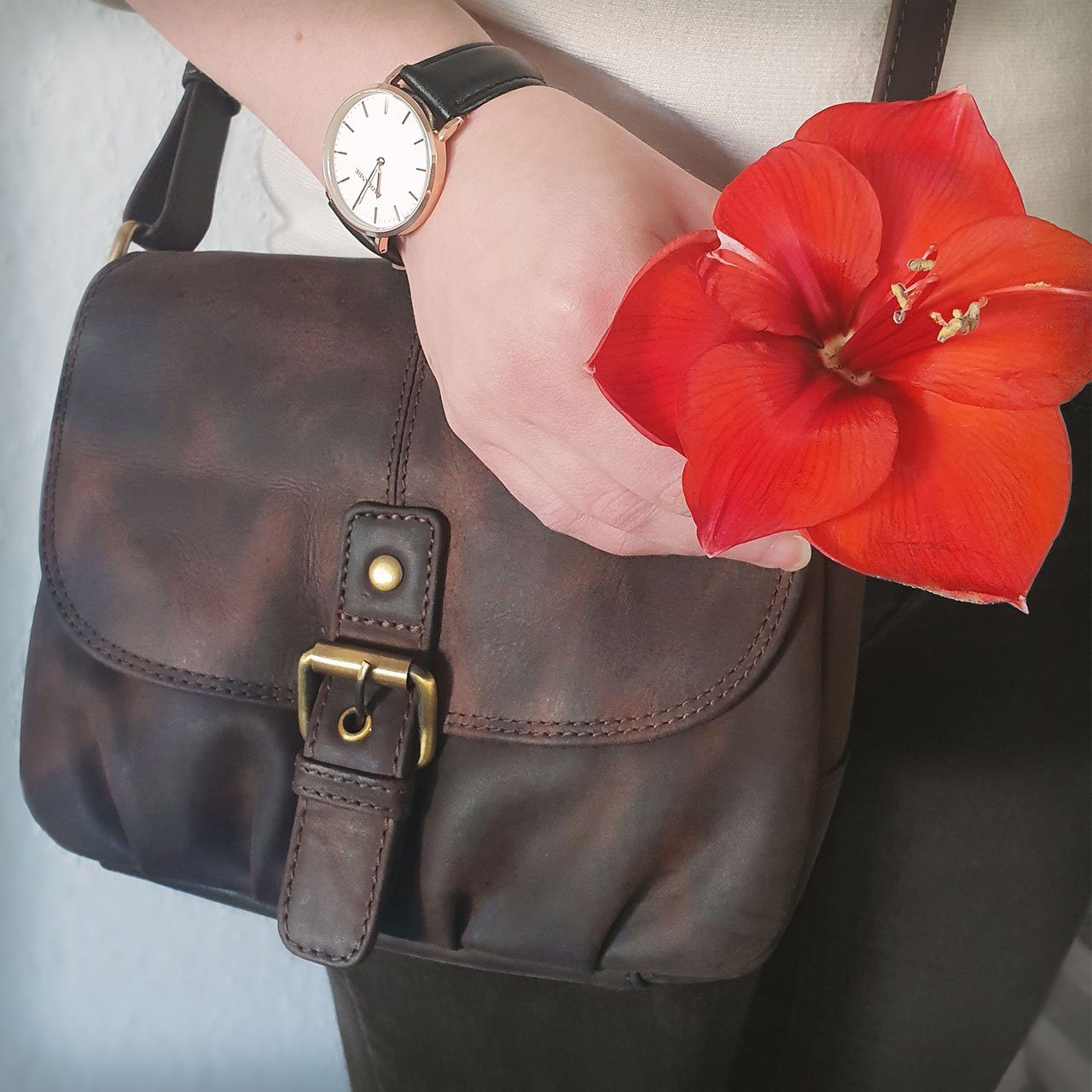 STILORD Handtasche "Iris" Leder Handtasche Damen klein Echtleder Umhängetaschen Frauen