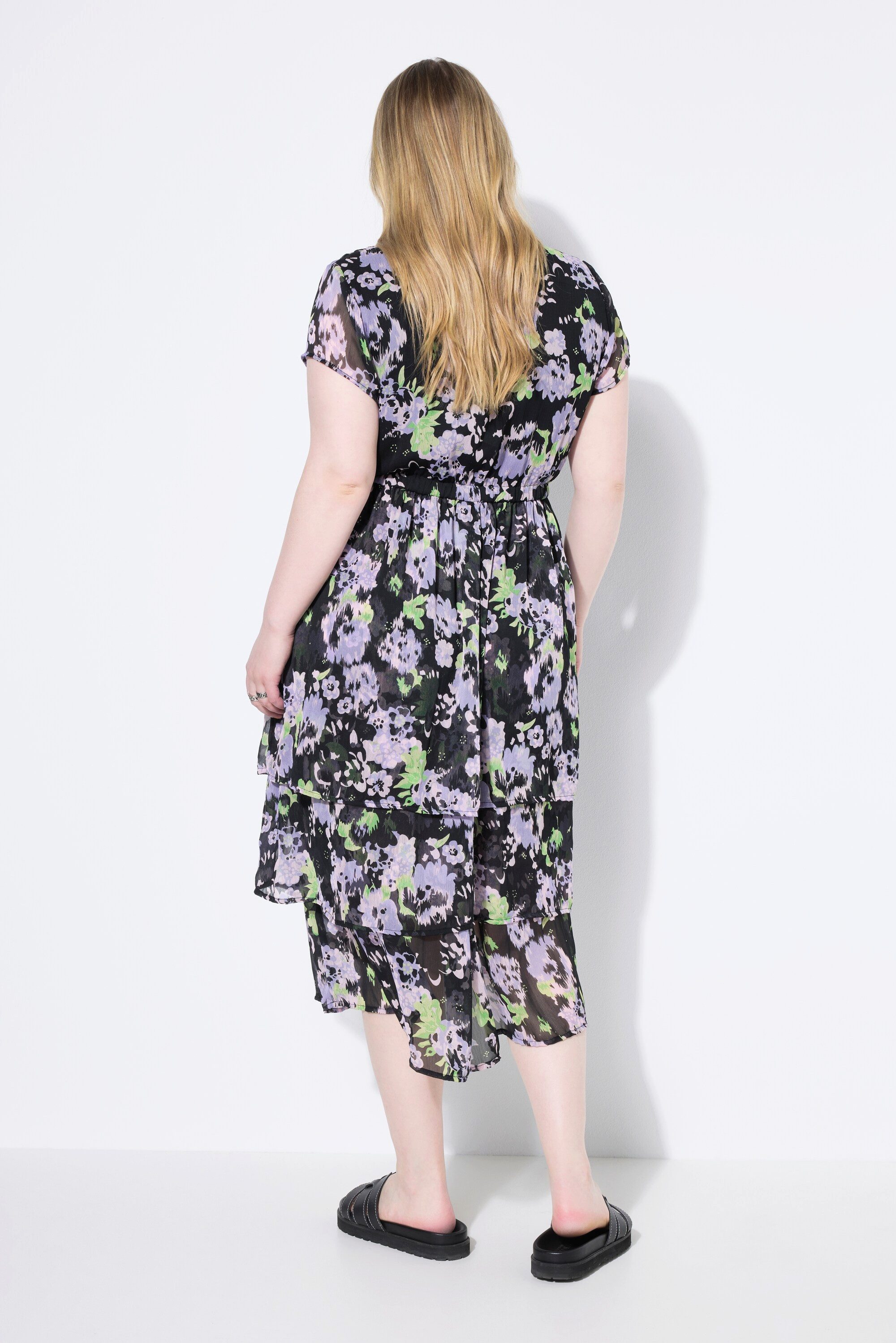 Studio Untold Midikleid Midikleid Chiffon Volants Unterkleid