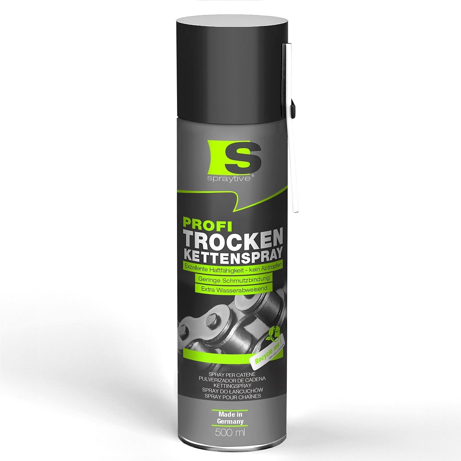 Spraytive Schmierfett 1x 500ml Profi Trockenkettenspray – Allwetter Kettenspray, Kettenfett, Made in Germany