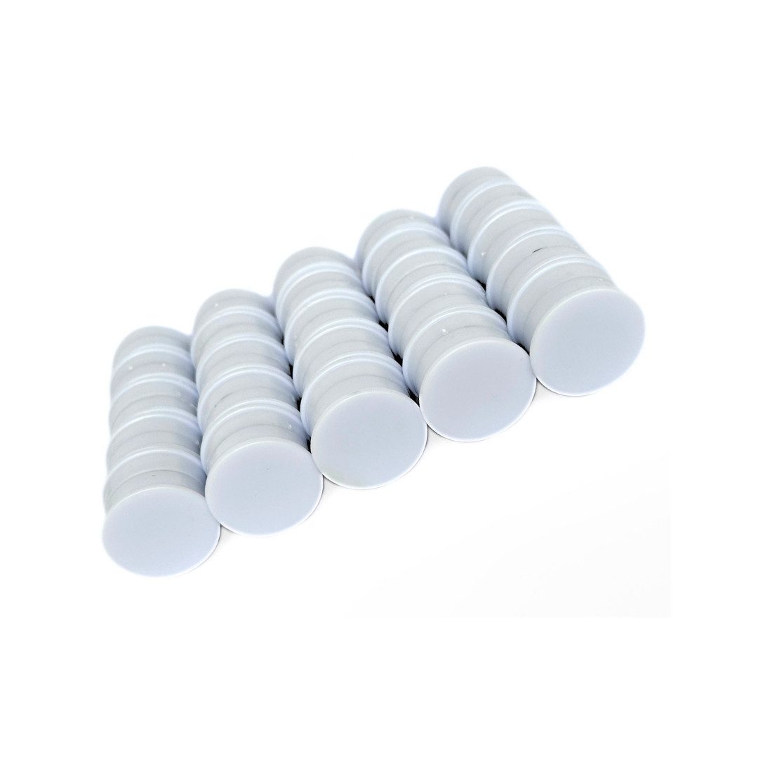 MaajeeKuto Magnet Pinboard-Magnete 24x8mm rund, Weiß, für Büro, Kühlschrank, Tafel (10-St)