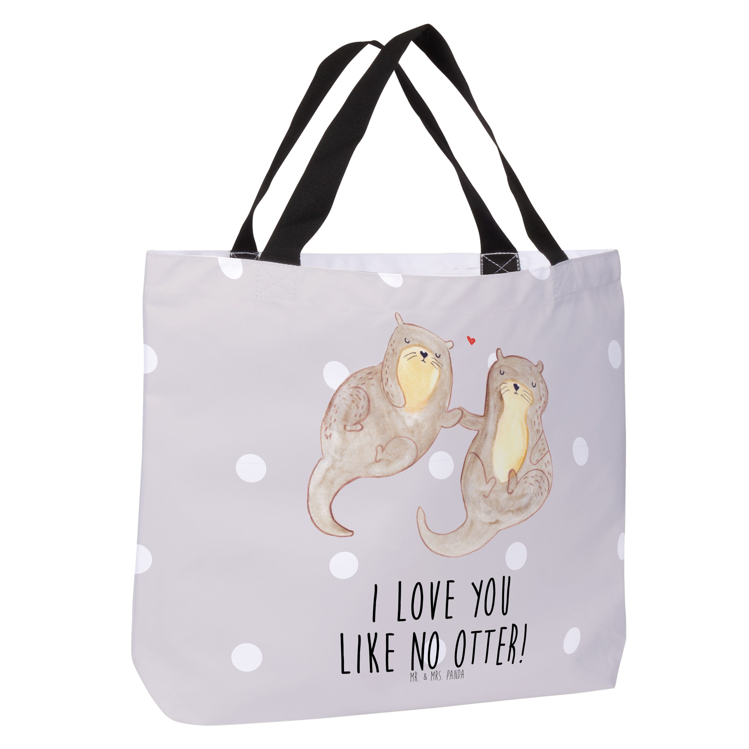 Mrs. See Otter Shopper Mr. (1-tlg) Pastell Seeotter Geschenk, händchenhaltend Panda Otter - Grau O & -