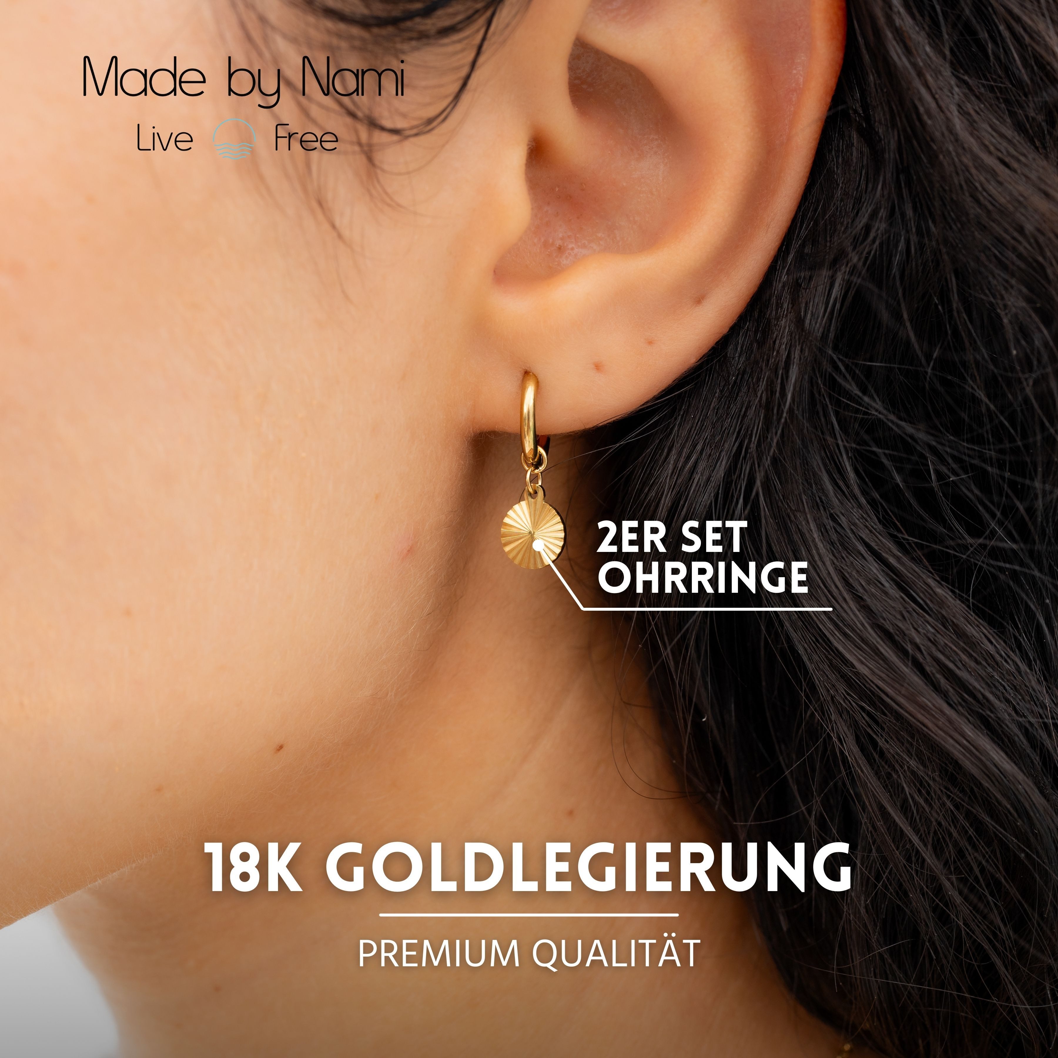 Made by Nami Paar Ohrhänger Set hängende Ohrringe Damen Mandala Sonne hypoa günstig online kaufen