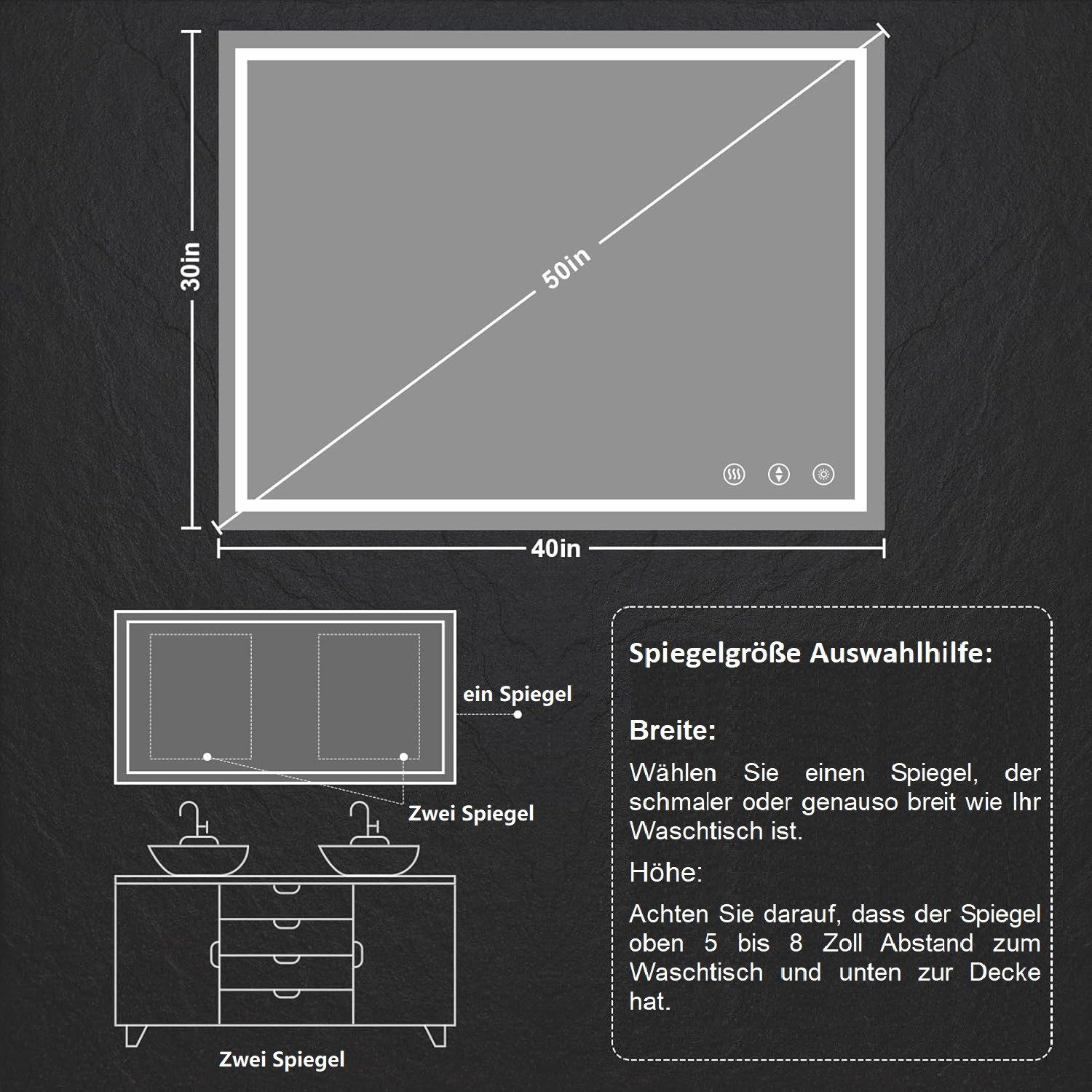 YOLEO Badspiegel LED-Spiegel für Badezimmer mit günstig online kaufen
