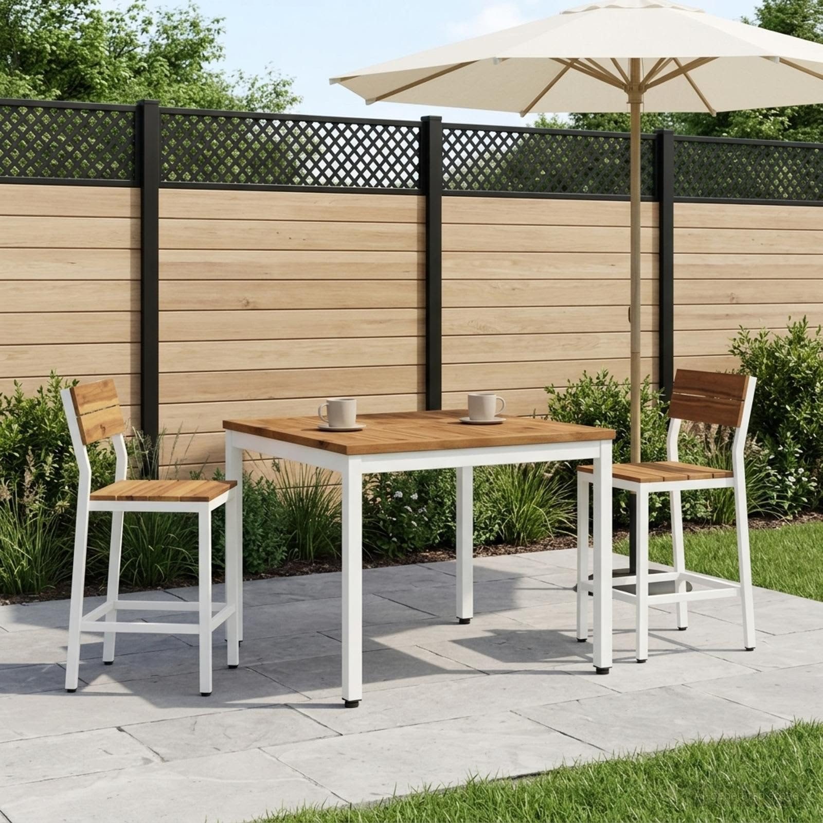 vidaXL Couchtisch Couchtisch Natürlich und Weiß 80 x 80,5 x 45 cm (1-St)