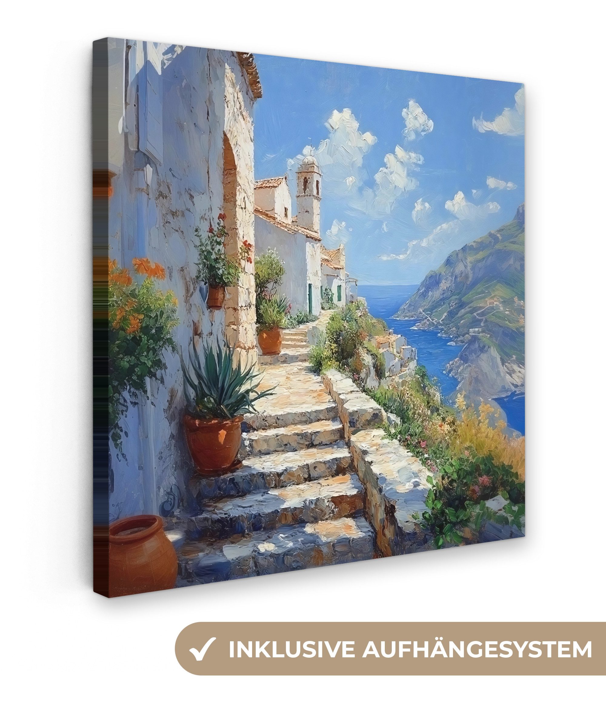 OneMillionCanvasses® Leinwandbild Treppe - Häuser - günstig online kaufen