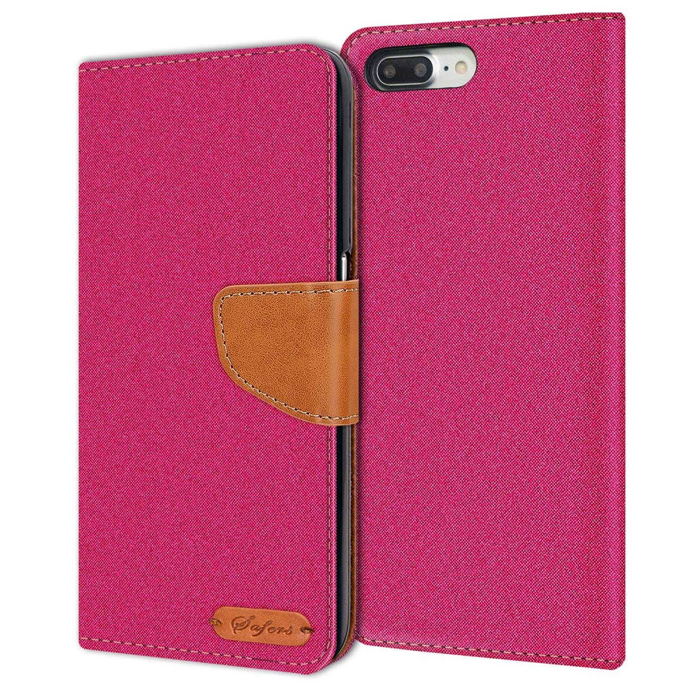 CoolGadget Handyhülle Denim Schutzhülle Flip Case für Apple iPhone 7 Plus / 8 Plus 5,5 Zoll, Book Cover Handy Tasche Hülle für iPhone 8 Plus Klapphülle