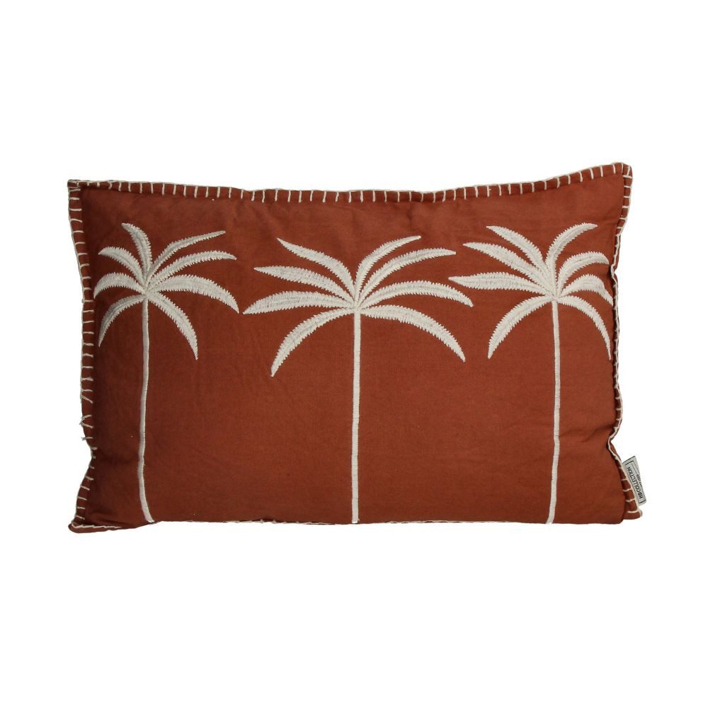Kersten BV Dekokissen Kissen Baumwolle Terracotta - Palmen 40 x 60 cm