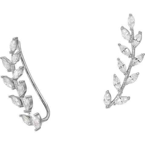 SilberDream Paar Ohrklemmen SilberDream weiß Ear Cuff Ranke Ohrringe (Ohrklemme), Damen Ohrklemme Ear Cuff Ranke 925 Sterling Silber, weiß