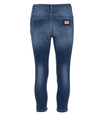 Sarah Kern Skinny-fit-Jeans Röhren-Denim figurbetont mit ca. 600 Strasssteinen