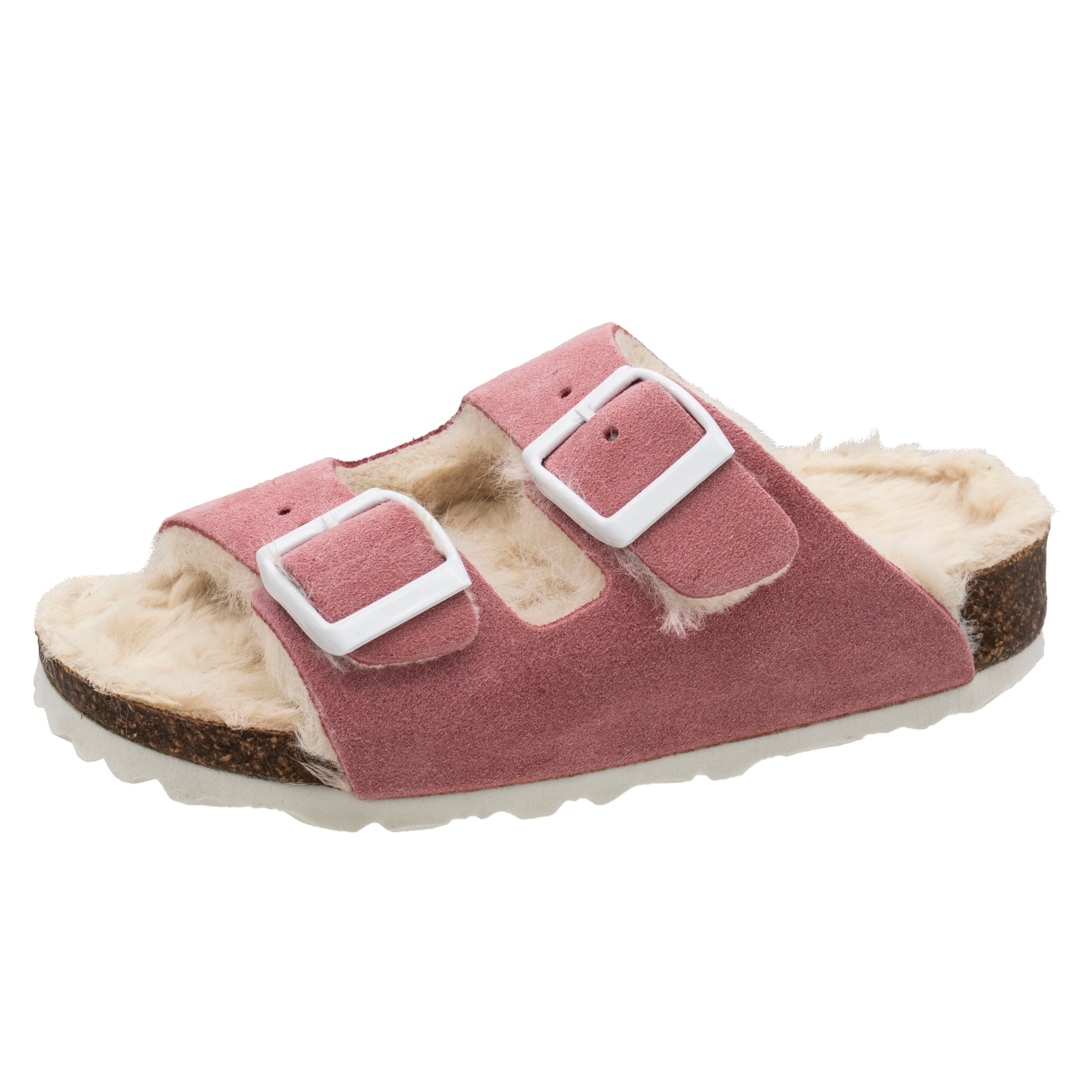 Fischer-Markenschuh Hawaii Pantolette mit Schnallen, aus Softlan (Synthetik), mit Warmfutter (Synthetik)