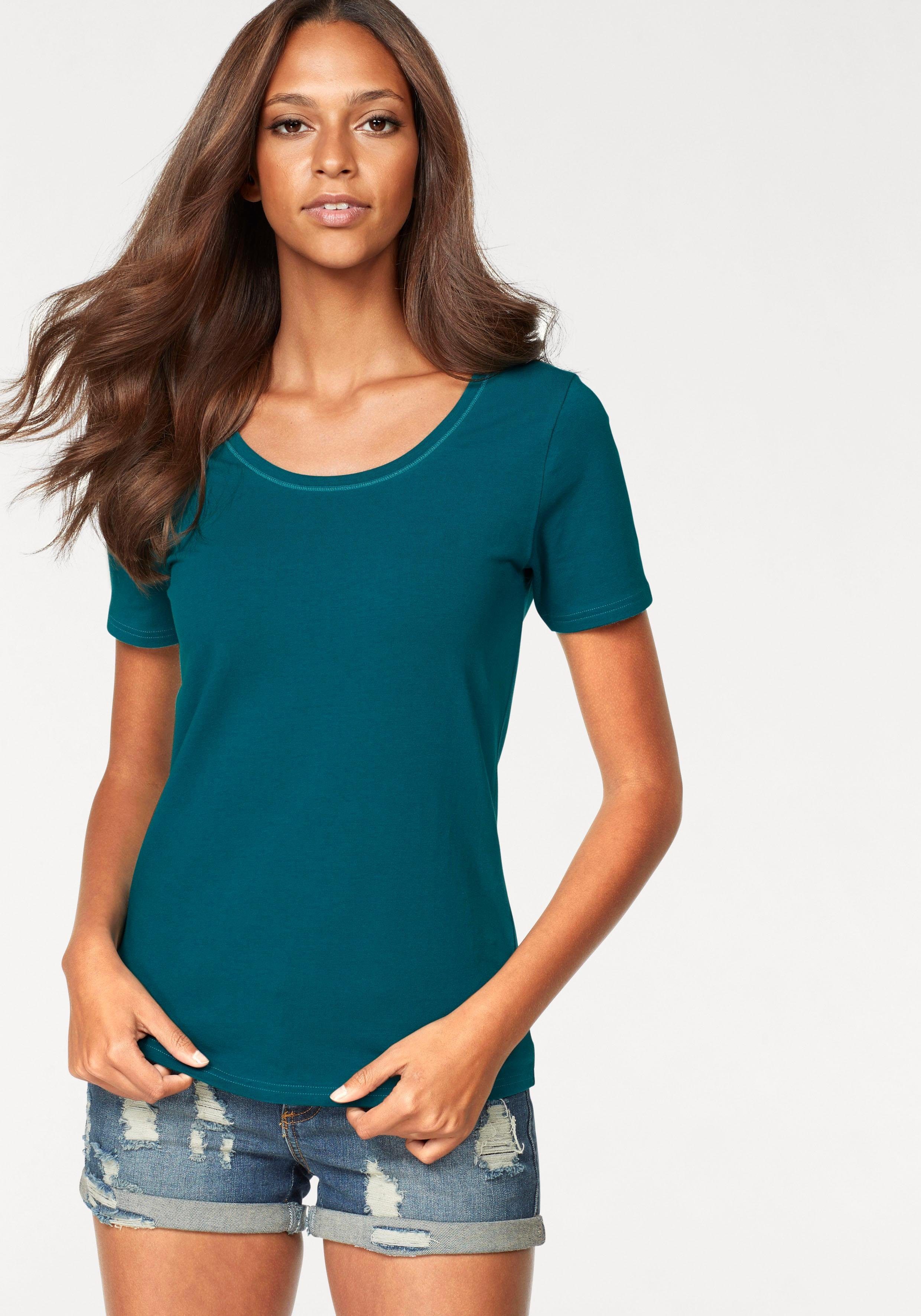 Vivance by Lascana T-Shirt (2er-Pack) aus elastischer Baumwoll-Qualität – Bild 2 von 5