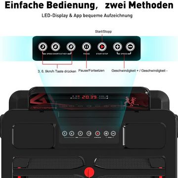 CITYSPORTS Laufband WP9 (Mit Toolkit, mit Schmiermittel), Klappbares Laufband bis 12 km/h mit APP walking jogging pad