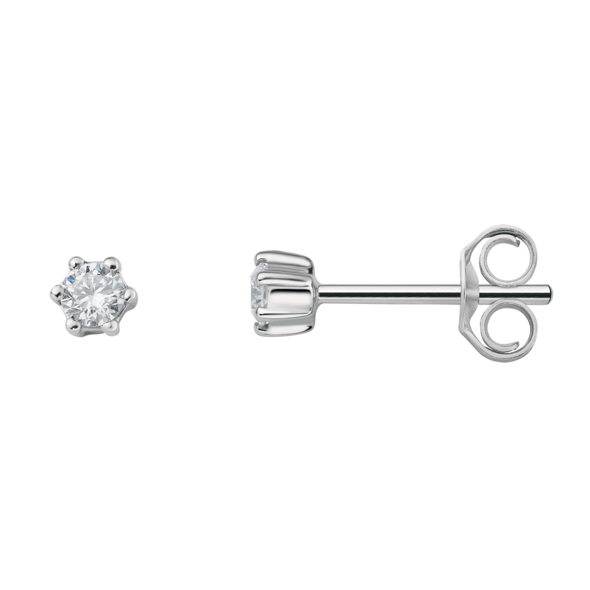 ONE ELEMENT Paar Ohrhänger 0.1 ct Diamant Brillant Ohrringe Ohrstecker aus 950 Platin, Damen Platin Schmuck