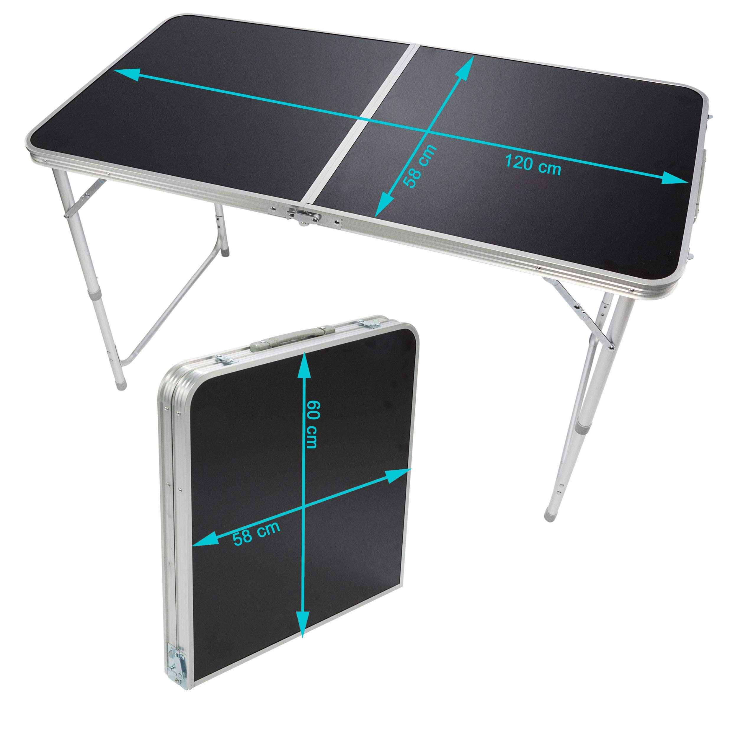 Goods+Gadgets Klapptisch Faltbarertisch - Campingtisch höhenverstellbar mit Aluminiumrahmen (Markttisch Tapeziertisch), Klappbarer Mehrzwecktisch - Klapp-Tisch  – Bild 4 von 5