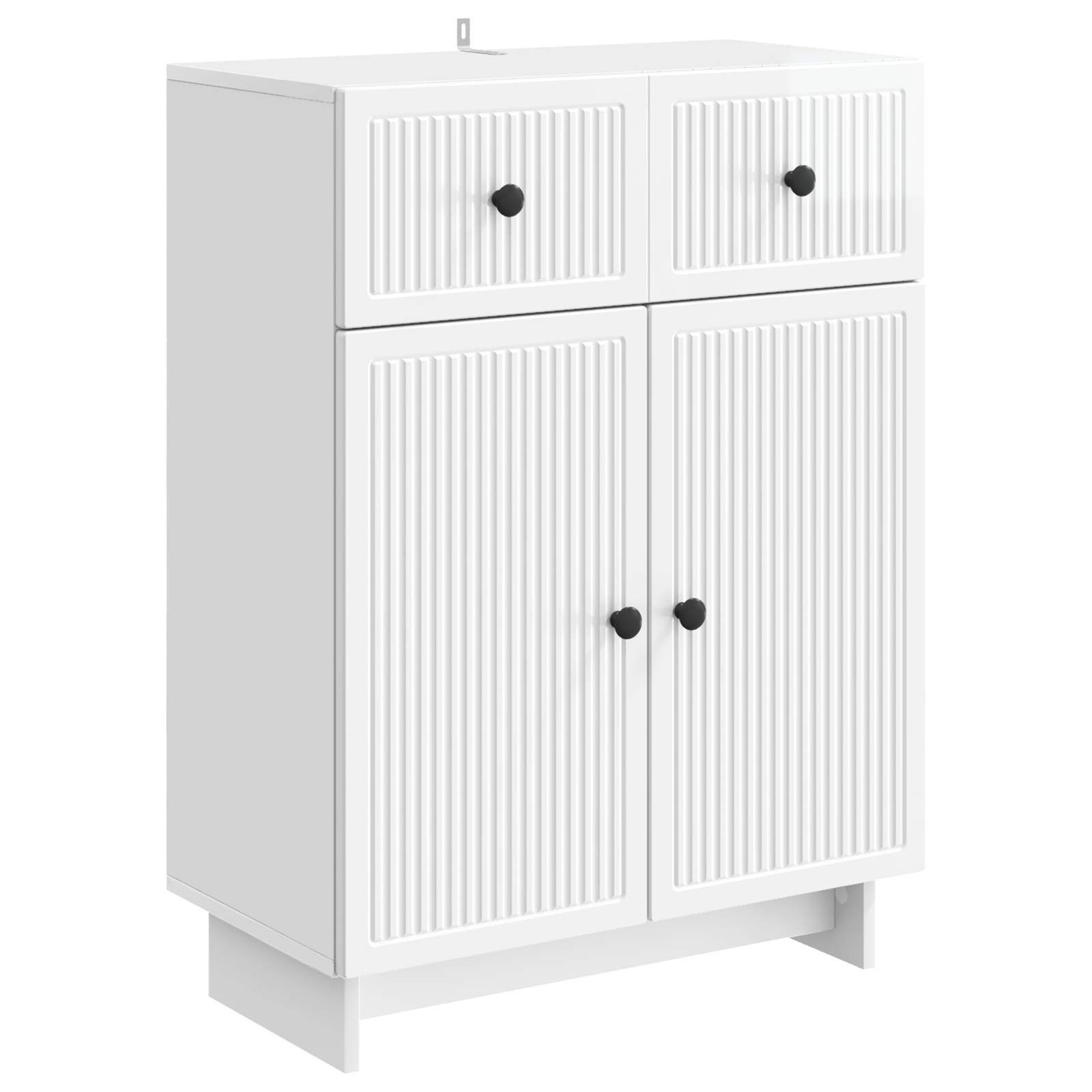 vidaXL Sideboard 66 x 34,5 x 90 cm Sideboard Hochglanz Weiß 66x34,5x90 cm Holzwerkstoff