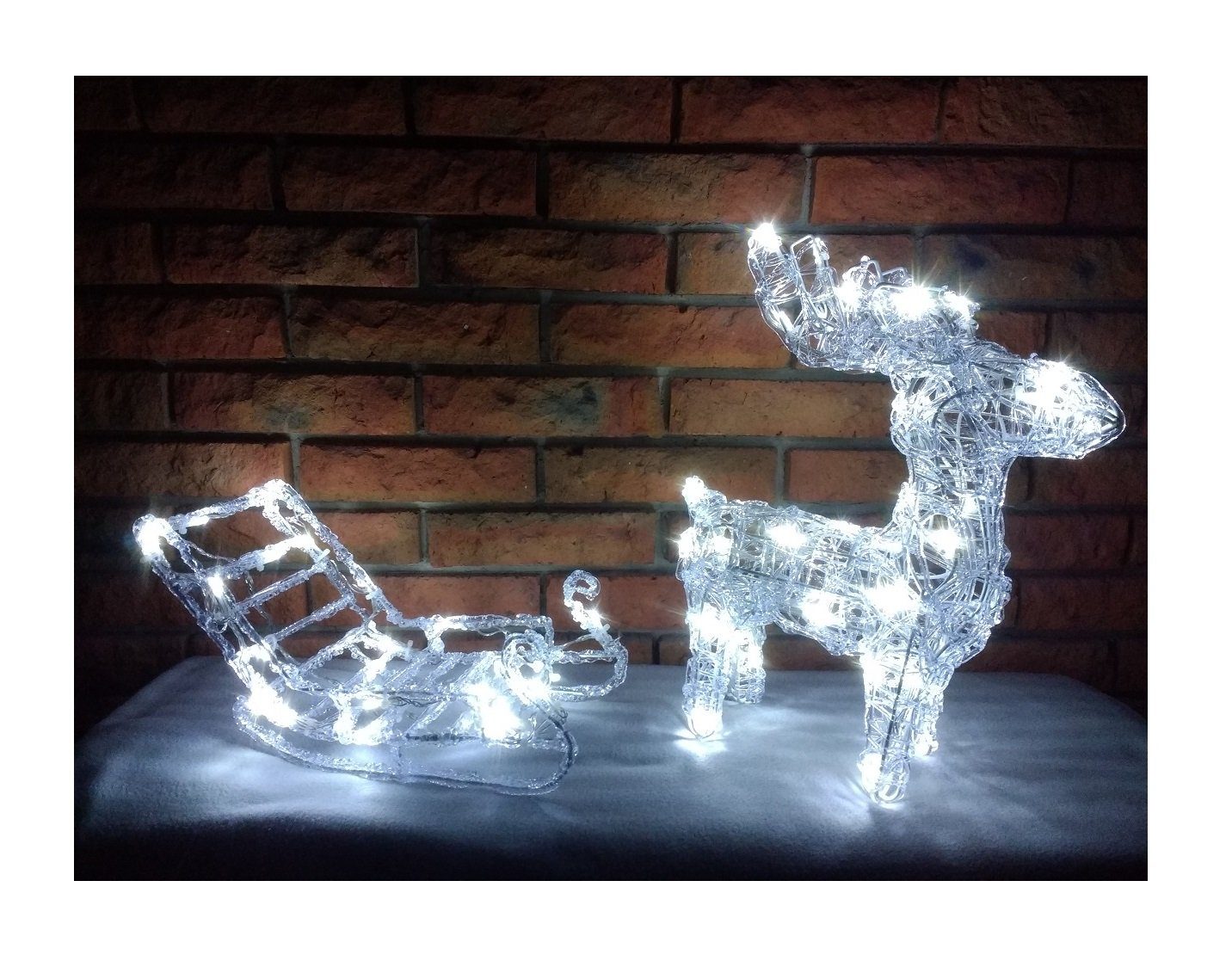 GartenHero Weihnachtsfigur 64 LED Rentier Schlitten IP44 Lichterkette Weihn günstig online kaufen