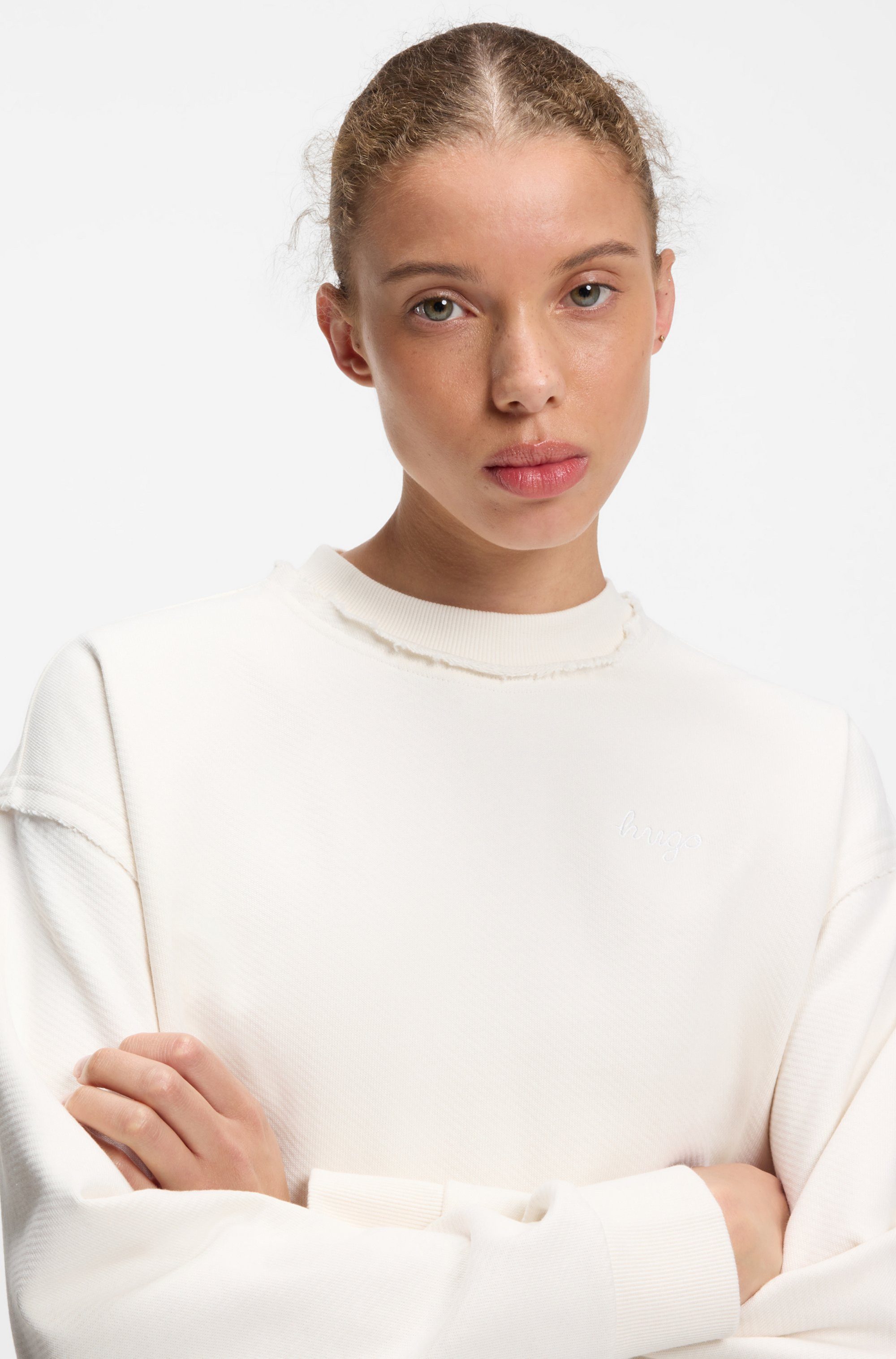 HUGO Sweatshirt Dismoolie mit Logostickerei, Relaxed Fit
