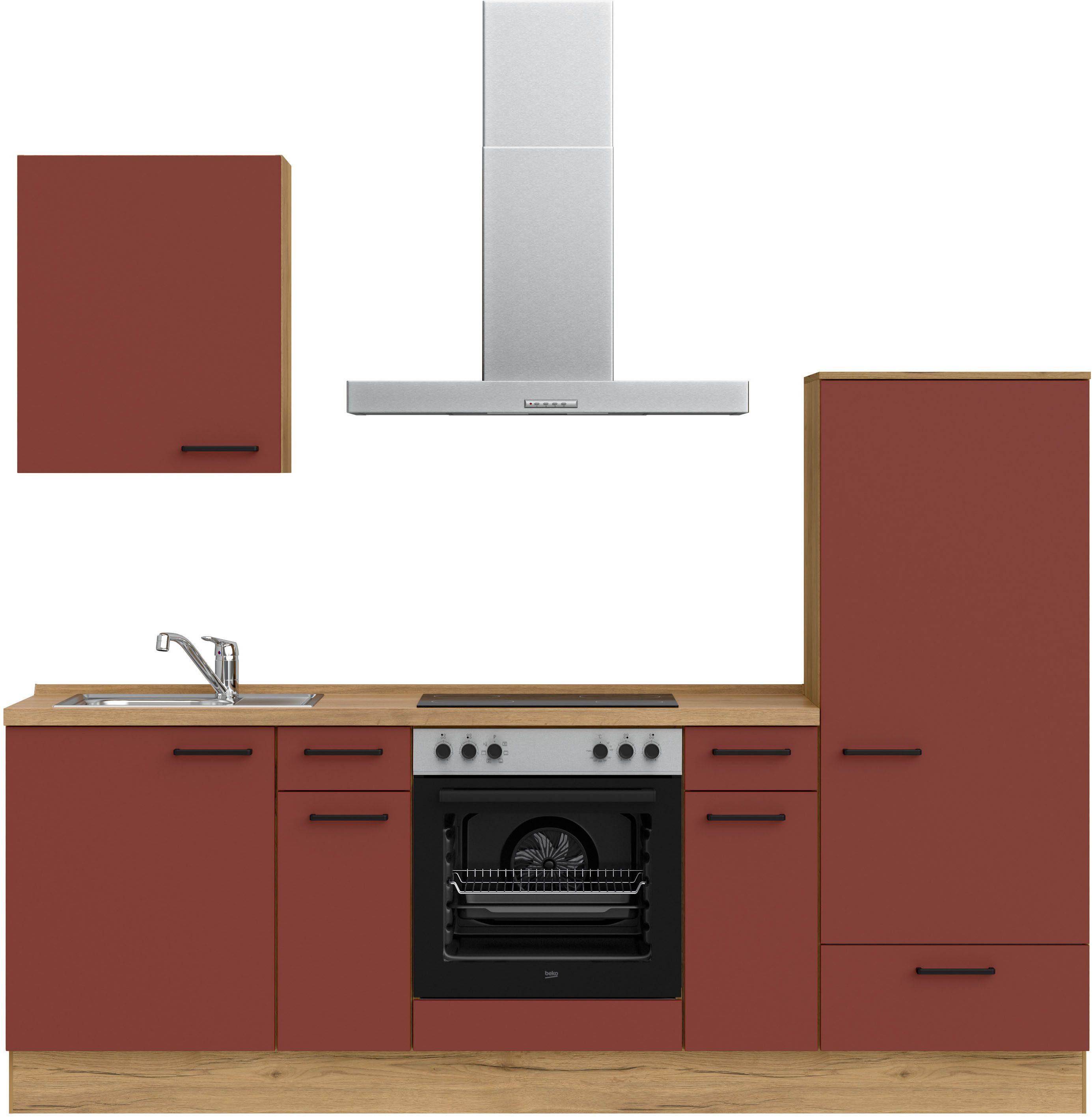 nobilia® Кухниzeile "Easytouch I", vormontiert, Ausrichtung wählbar, Breite 240 cm, wahlw. mit E-Geräten