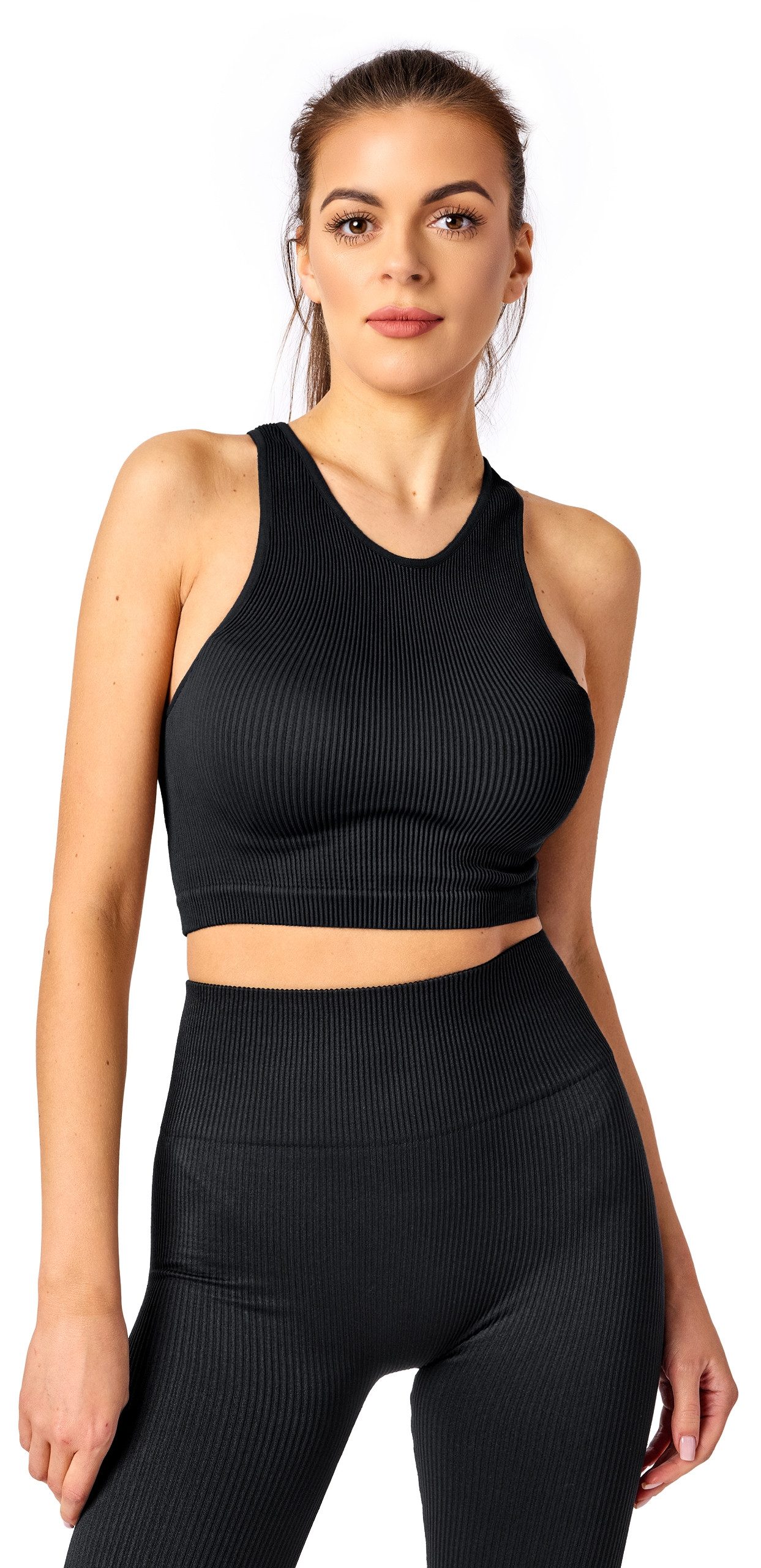 Bellivalini T-Shirt Sport Oberteile Damen Crop Top Geripptes Shirt Gym Yoga günstig online kaufen