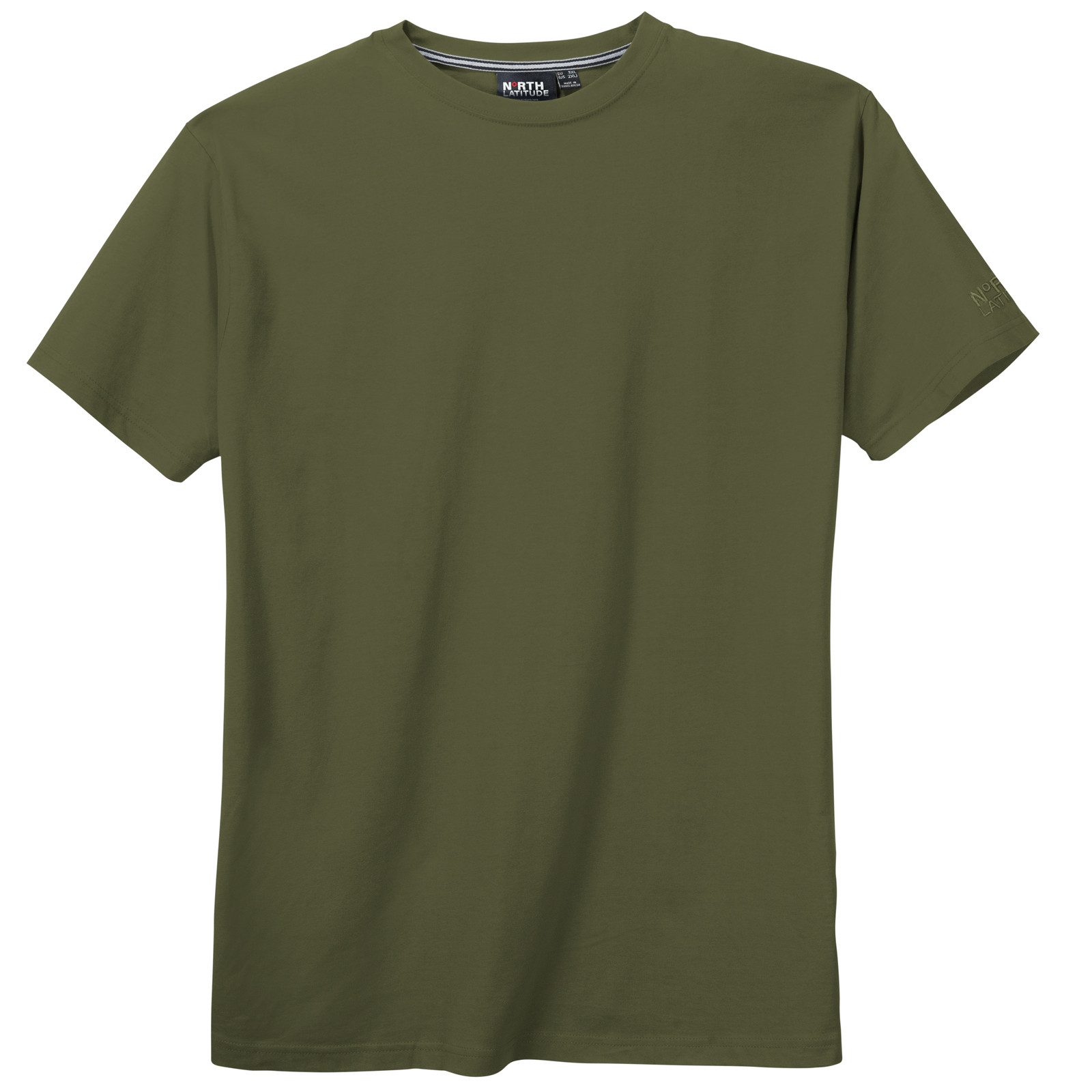 north 56 4 Rundhalsshirt North Latitude Basic T-Shirt olivgrün Übergröße