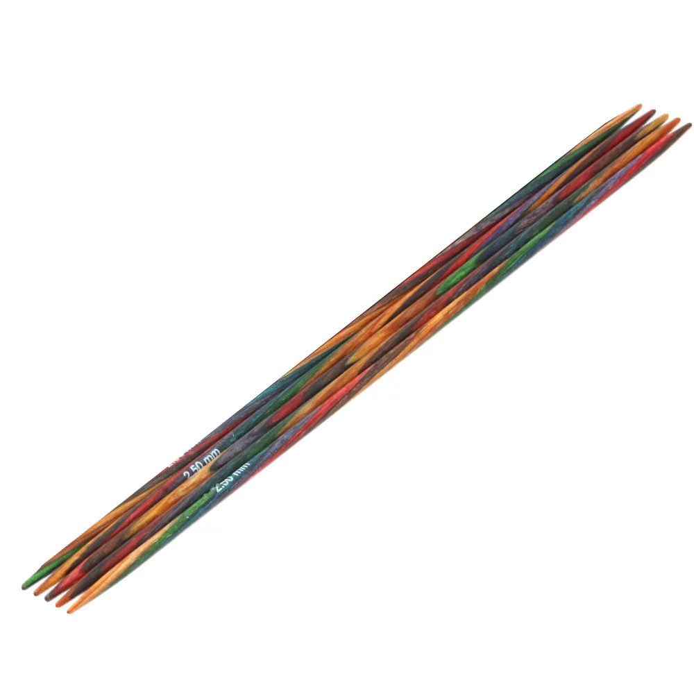 LANA GROSSA Strumpfstricknadeln Lana Grossa Nadelspiel Design-Holz Multicolor, Superglatte Oberfläche für angenehmen Maschenlauf, 5-teiliges Nadelspiel aus Design-Holz, Design-Holz, Multicolor, 15/20 cm