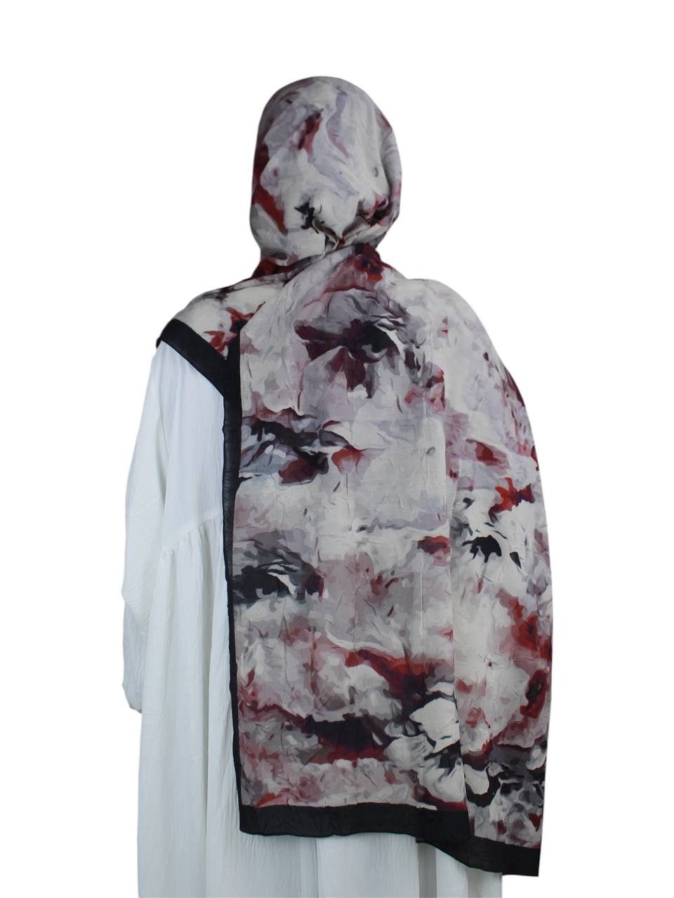 Aymasal Hijab Printed Soft Hijab Aquarell Look Kopftuch Schal Modest Fashion Trend Printed Soft Hijab aus Baumwolle 187x70 cm