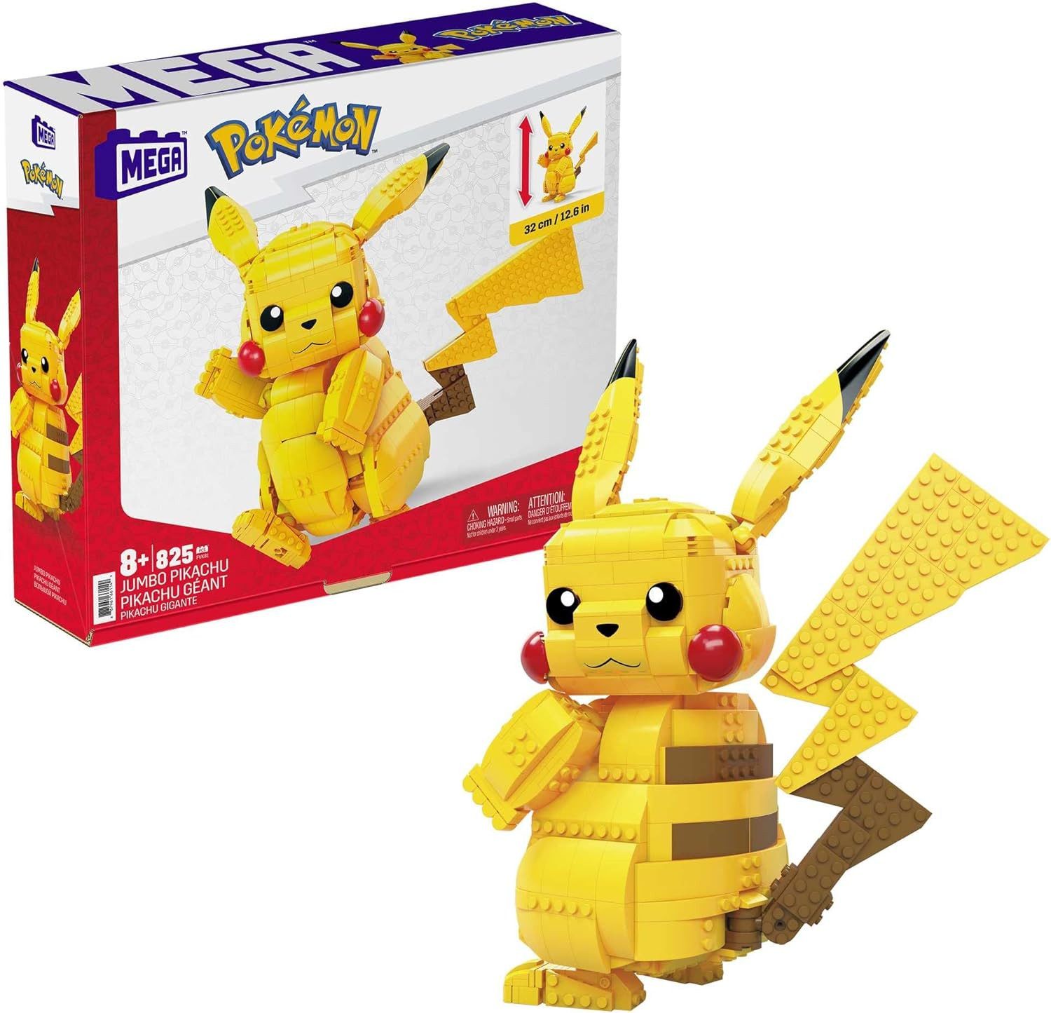 MEGA MEGA Pokémon Jumbo Pikachu 30cm FVK81 Konstruktionsspielsteine
