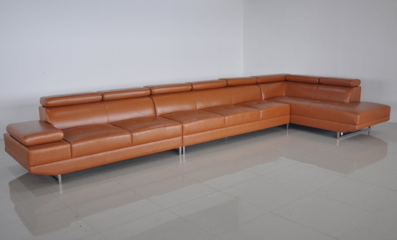 Dream JVmoebel Ecksofa Loung Sofa Leder Polster +USB Couch Wohnlandschaft Ecke Sitz XXL
