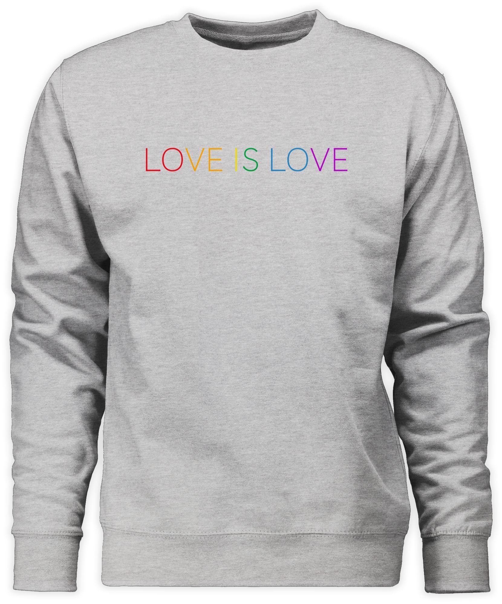 Love Grau Shirtracer meliert LGBT Kleidung - - Sweatshirt (1-tlg) Regenbogen 3 Love is Pride