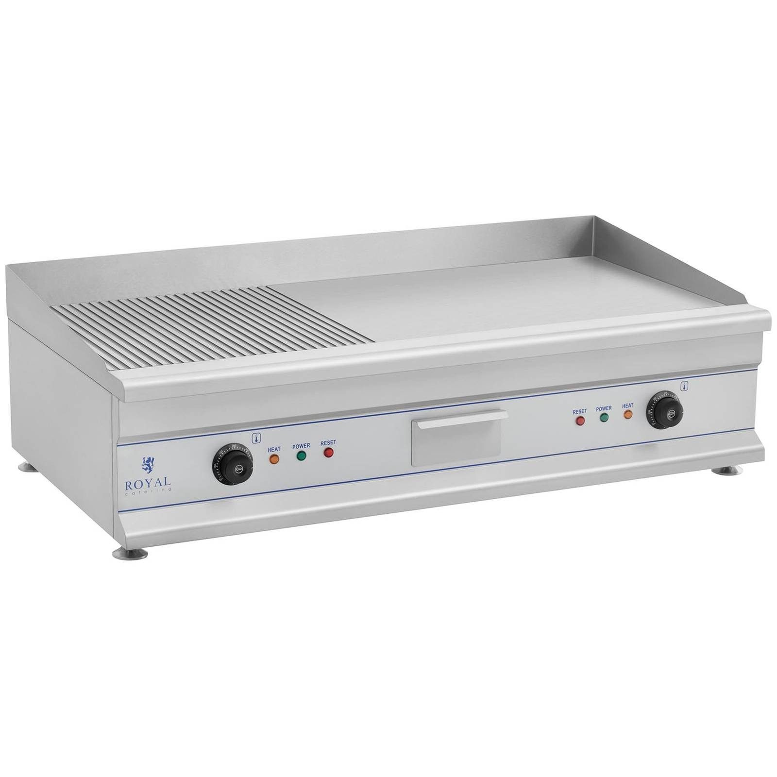 Royal Catering Elektrogrill Grillplatte 100cm Griddleplatte glatt & geriffelt Griddle Bräter Grill, 6400 W