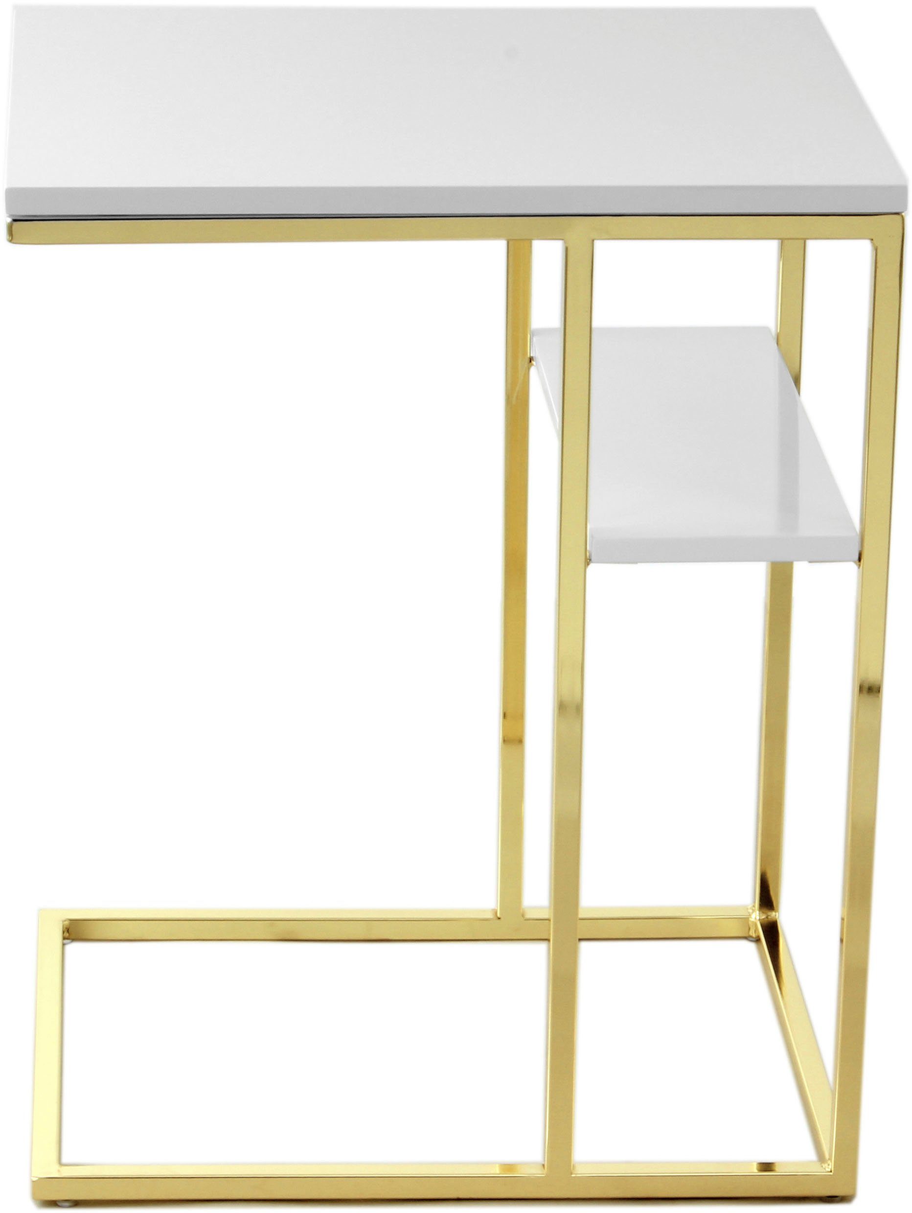 Kayoom Beistelltisch Lucilla 225, Beistelltisch in eleganter Optik, in rechteckiger Form (1-St), Modernes C-Form, dezentes Design, mit zusätzlicher Ablage