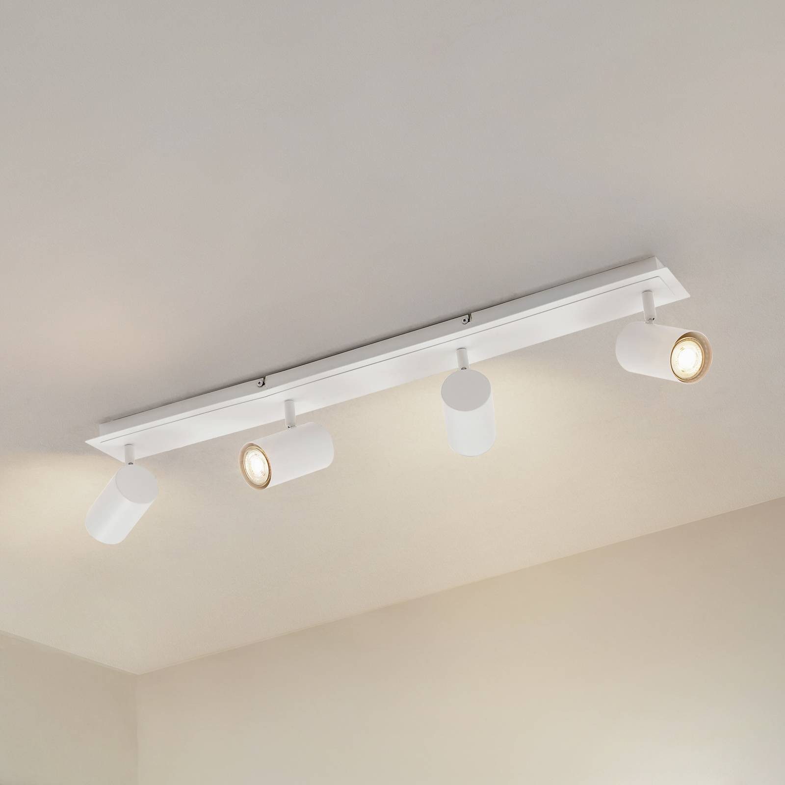 Lindby Deckenstrahler Joffrey, Metall, Weiß IP20, 4 x 10 W LED